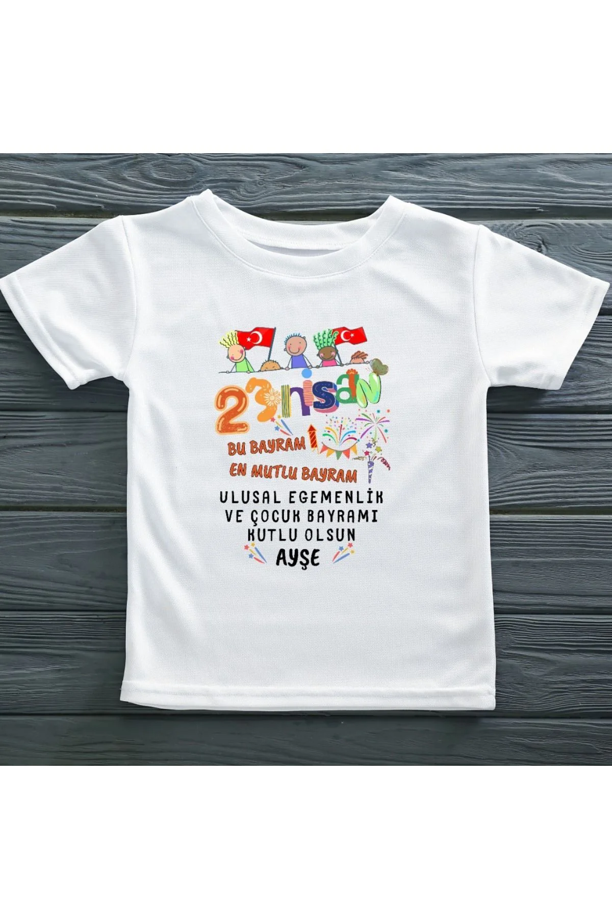 Bu Bayram en Mutlu bayram 23 Nisan Çocuk Bayramı Yazılı Çocuk Tişörtü