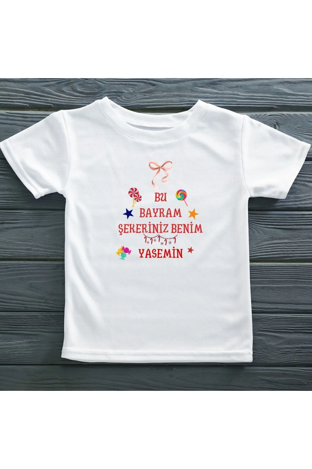 Bu Bayram şekeri Benim Yazılı kız Çocuk Tişörtü
