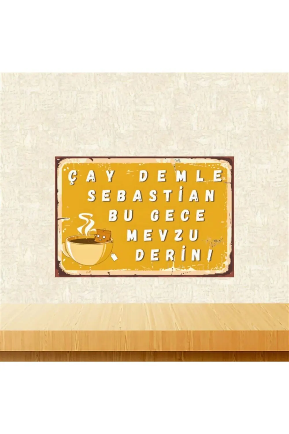 Bu Gece Mevzu Derin 20-30 Cm Retro Ahşap Poster Tkfx4385