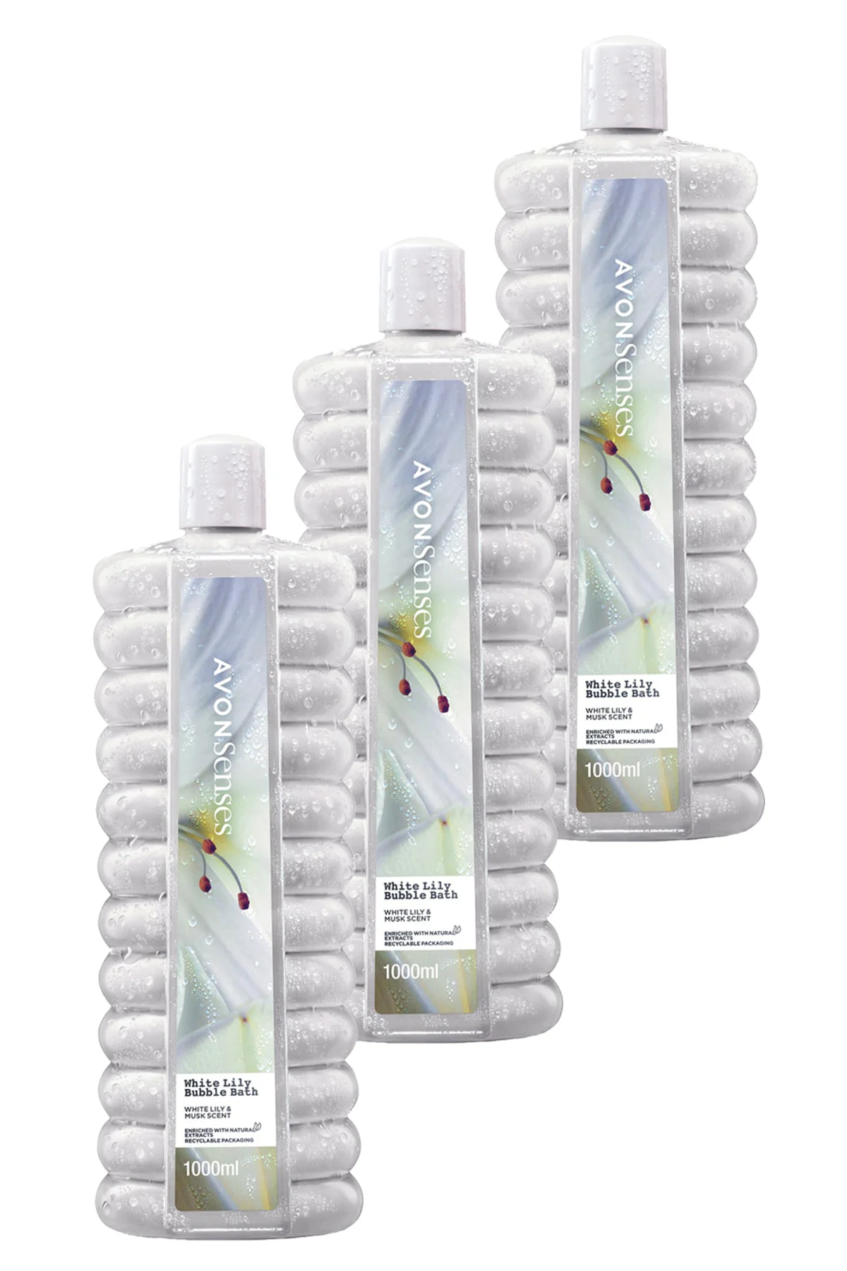 Bubble Bath Beyaz Zambak Kokulu Banyo Köpüğü 1lt 3'lü Paket