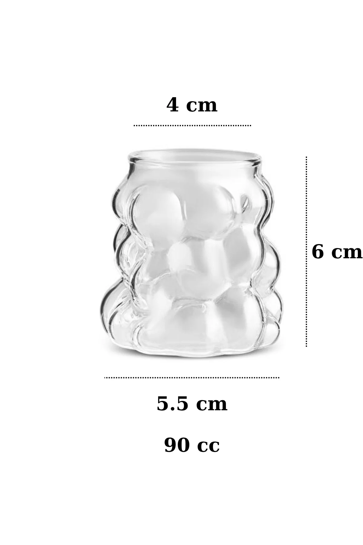 Bubble Desenli Kahve Yanı Su Bardağı 12’li Cam Bardak Seti 90 cc Bubble Desenli Kahve Yanı Su Bardağı 12’li Cam Bardak Seti 90 cc