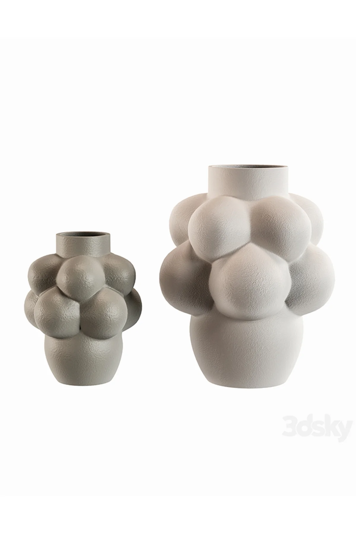 Bubble Modern Vazo Sert Plastik 2'li Dekoratif Modern Vazo Büyük Boy 25CM