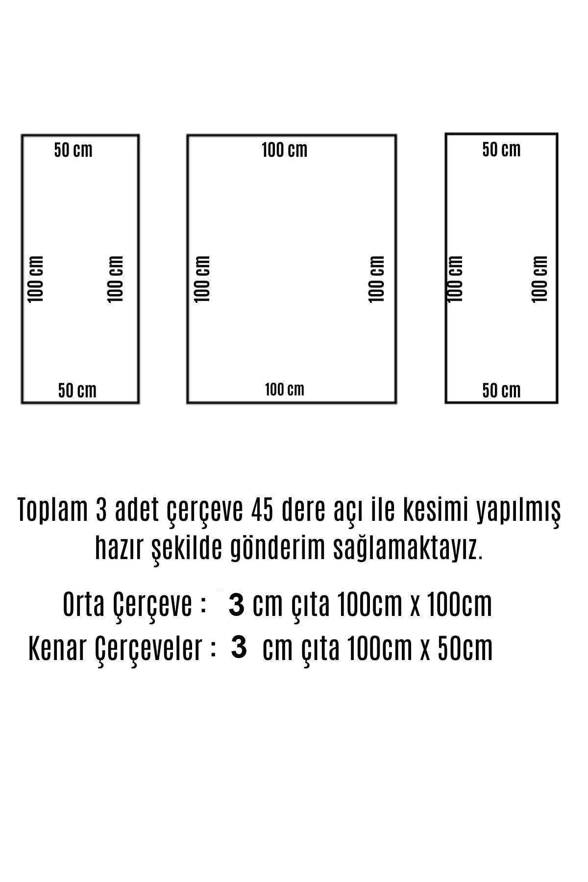 Buboyanabilir 4 Cm Duvar Çıtası 3 Adet Hazır Kesimli Çerçeve Pake