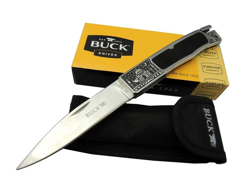 Buck Knives BK-001BRV Kamp Çakı 23 cm - Metal İşlemeli Sap, Kılıf