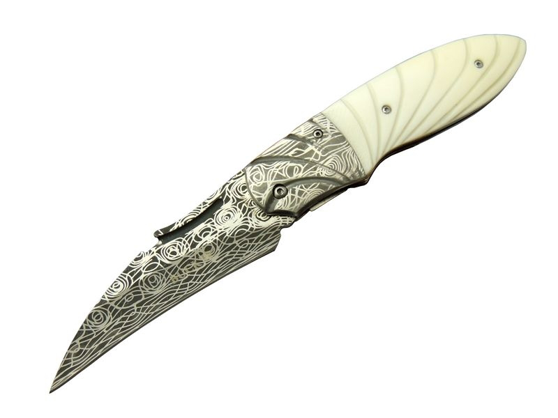 Buck Knives DMS BK-3208 Carves Damascus Kamp Çakı 23 cm - Kılıflı