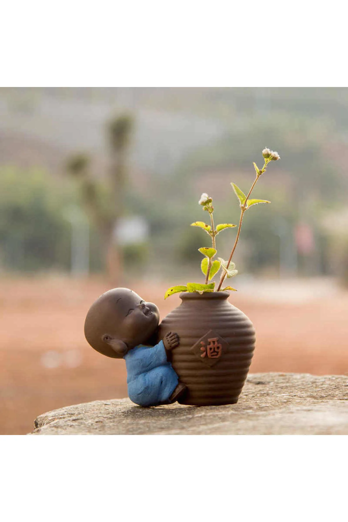Buda Vazo Buddha Vazo Seti Meditasyon Buda Dekoratif Obje 5 Parça