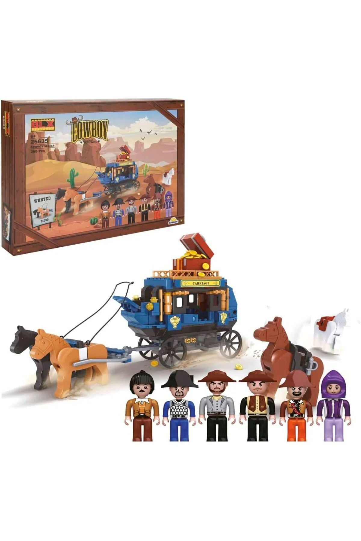 budos Cowboy Set Askerler Ve Kızılderililier 6 Figürlü 360 Parça 1278572 - Görsel 2