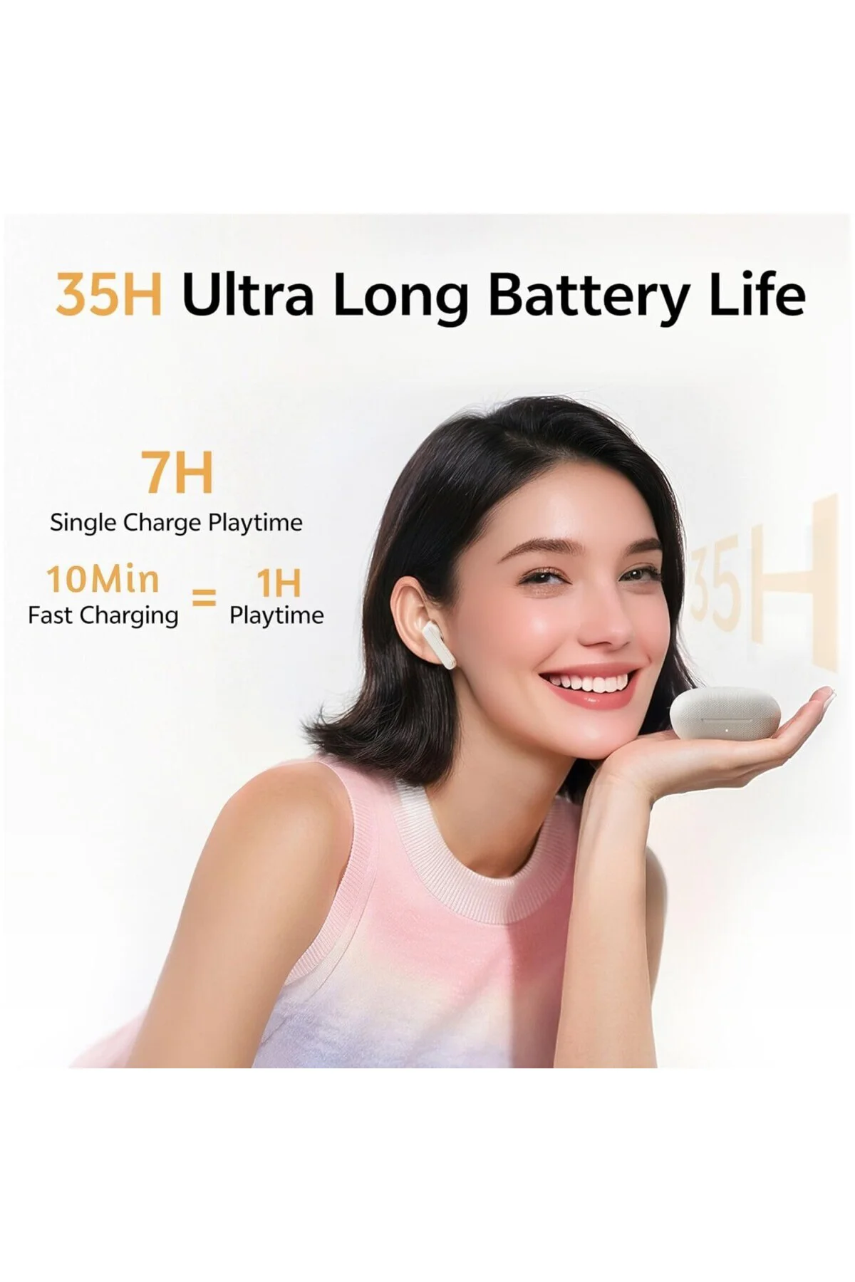 Buds Bluetooth Kulaklık - Şık Tasarım - iPX4-35 Saat Ultra Uzun P