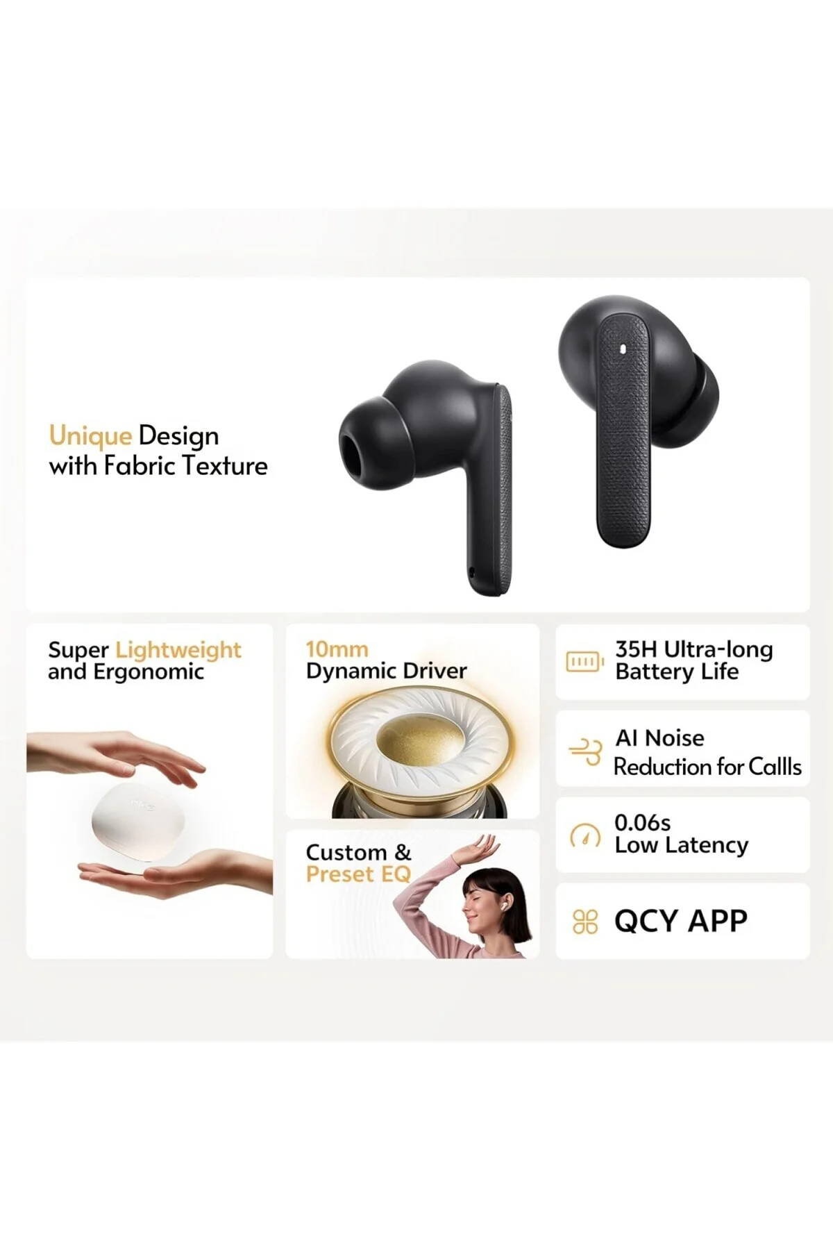 Buds Bluetooth Kulaklık - Şık Tasarım - iPX4-35 Saat Ultra Uzun P
