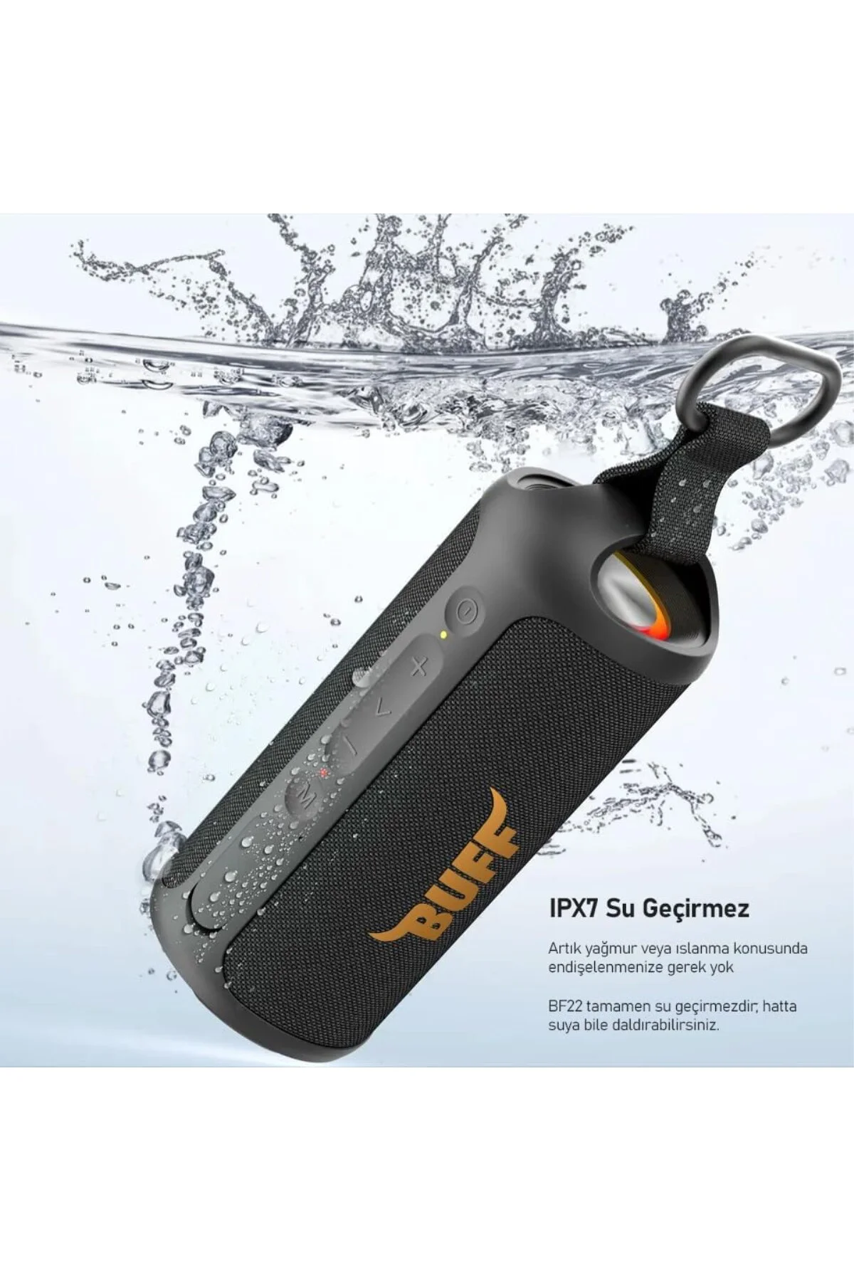 Buff BF22 Taşınabilir IPX7 Su Geçirmez RGB Işıklı Kablosuz Blueto Buff BF22 Taşınabilir IPX7 Su Geçirmez RGB Işıklı Kablosuz Blueto