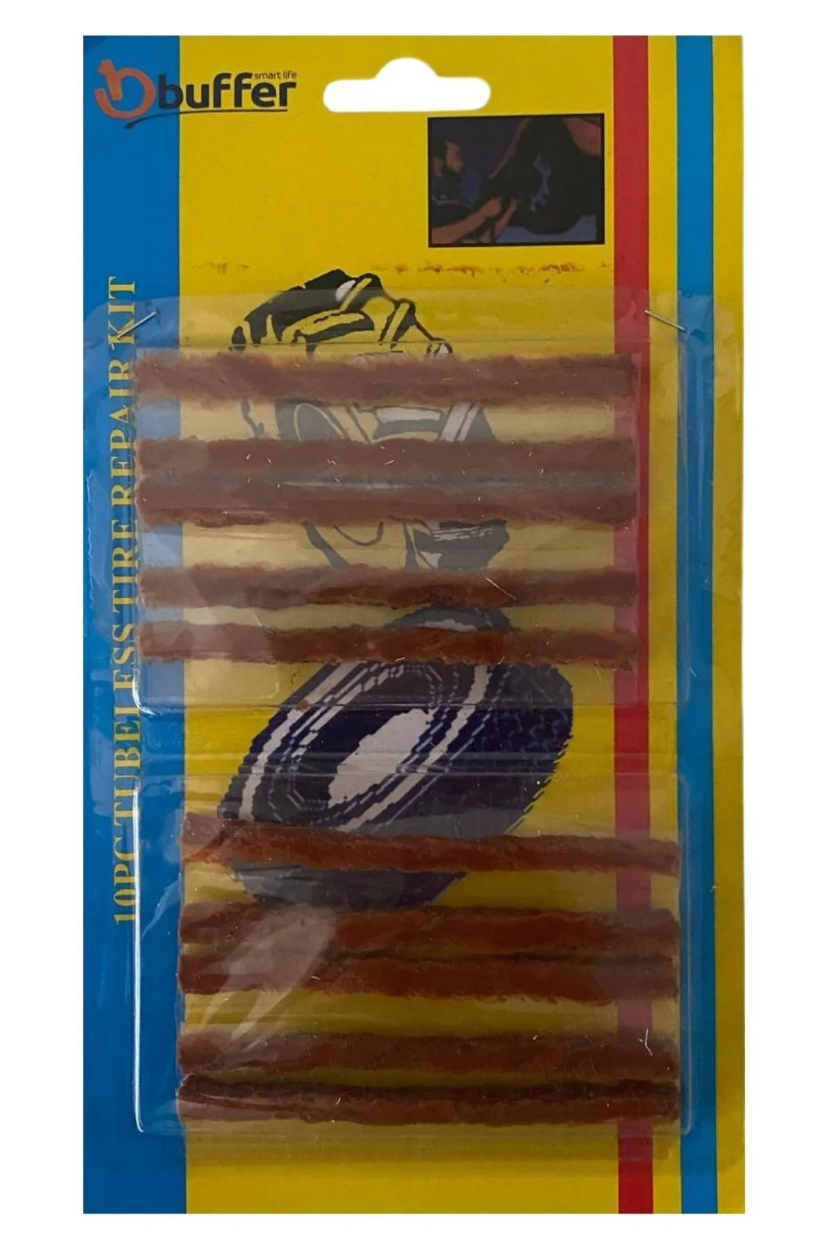 BUFFER® 10 Adet Lastik Onarım İçin Lastik Tamir Fitili Yedek Last