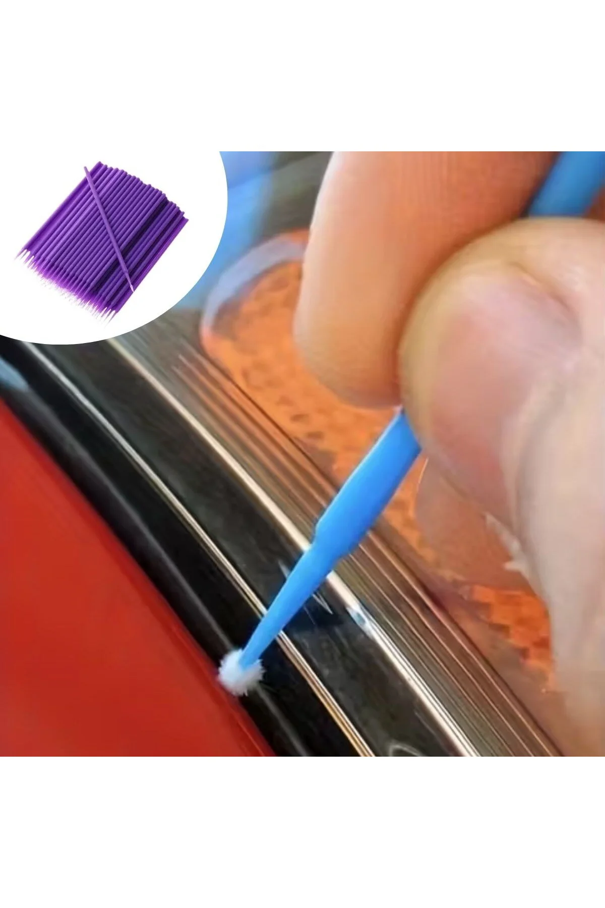 BUFFER® 100’lü Mini Tek Kullanımlık Araba Rötüş Fırçası –İnce Uçl