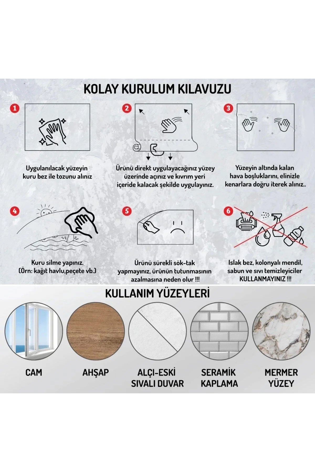 BUFFER® 100x100cm Statik Kağıt Renkli Çarpım Tablosu
