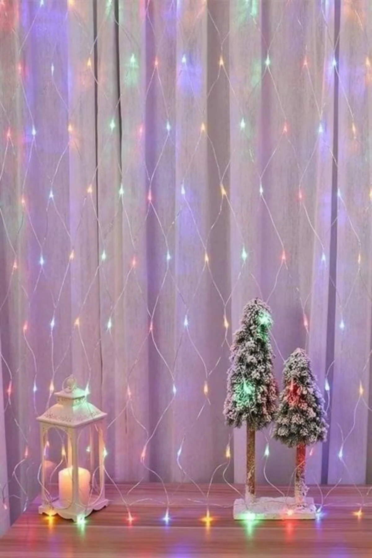 BUFFER® 1x2 Metre Dekoratif File Ağ Perde 192 LED 8 Animasyonlu F