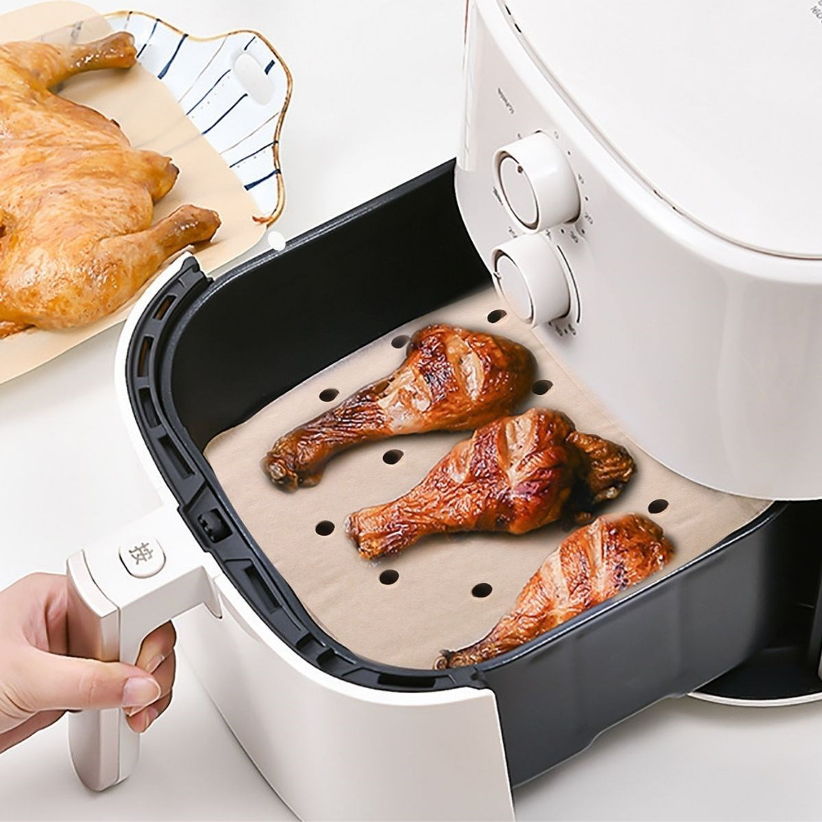 BUFFER® 250 Adet Air Fryer Pişirme Kağıdı Tek Kullanımlık Hava Fr BUFFER® 250 Adet Air Fryer Pişirme Kağıdı Tek Kullanımlık Hava Fr