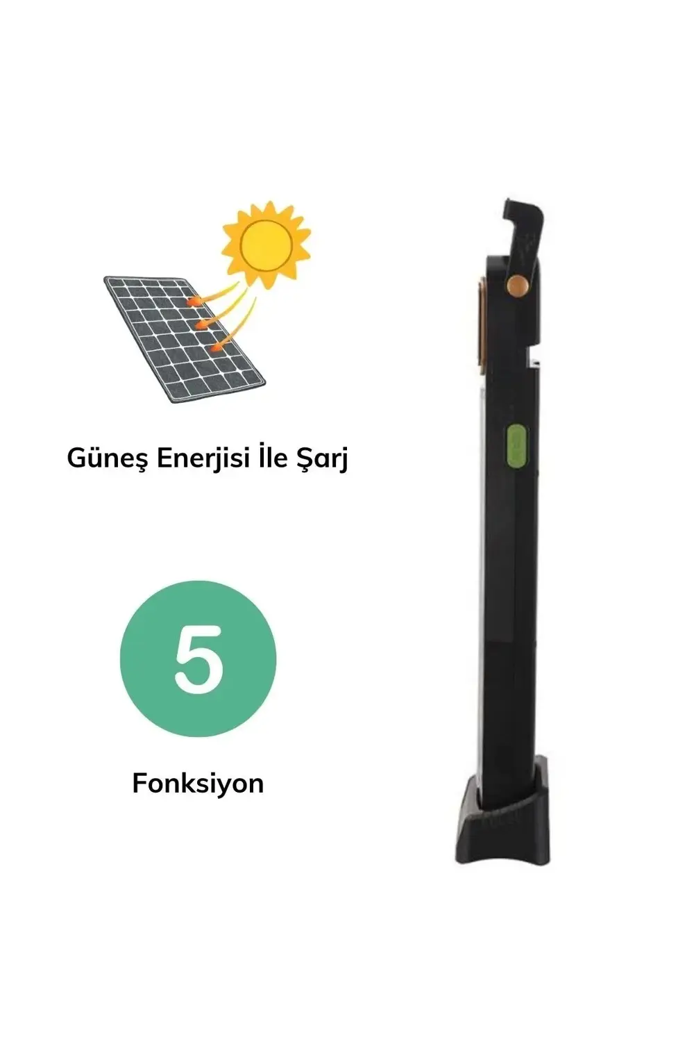 BUFFER® 5 Fonksiyonlu Güneş Enerjisi İle Şarj Olabilen 48 Ledli I