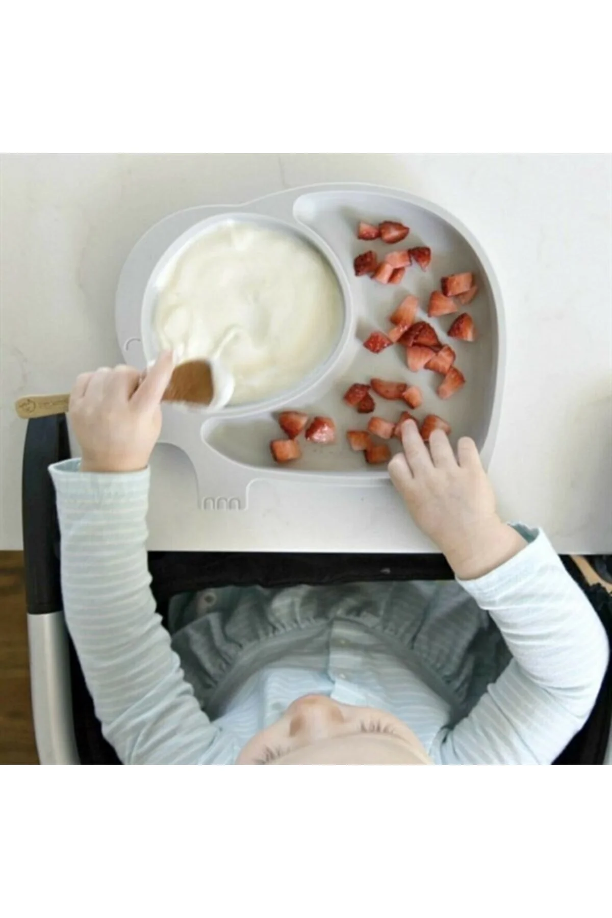 BUFFER® Bebek ve Çocuk için Sevimli Fil Model Desenli Yemek Bebek