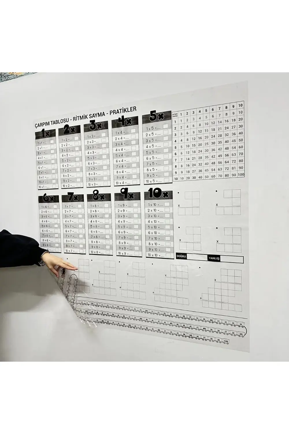 BUFFER® Çarpım Tablosu Ezberleme Manyetik Duvar Stickerı 105 x 10