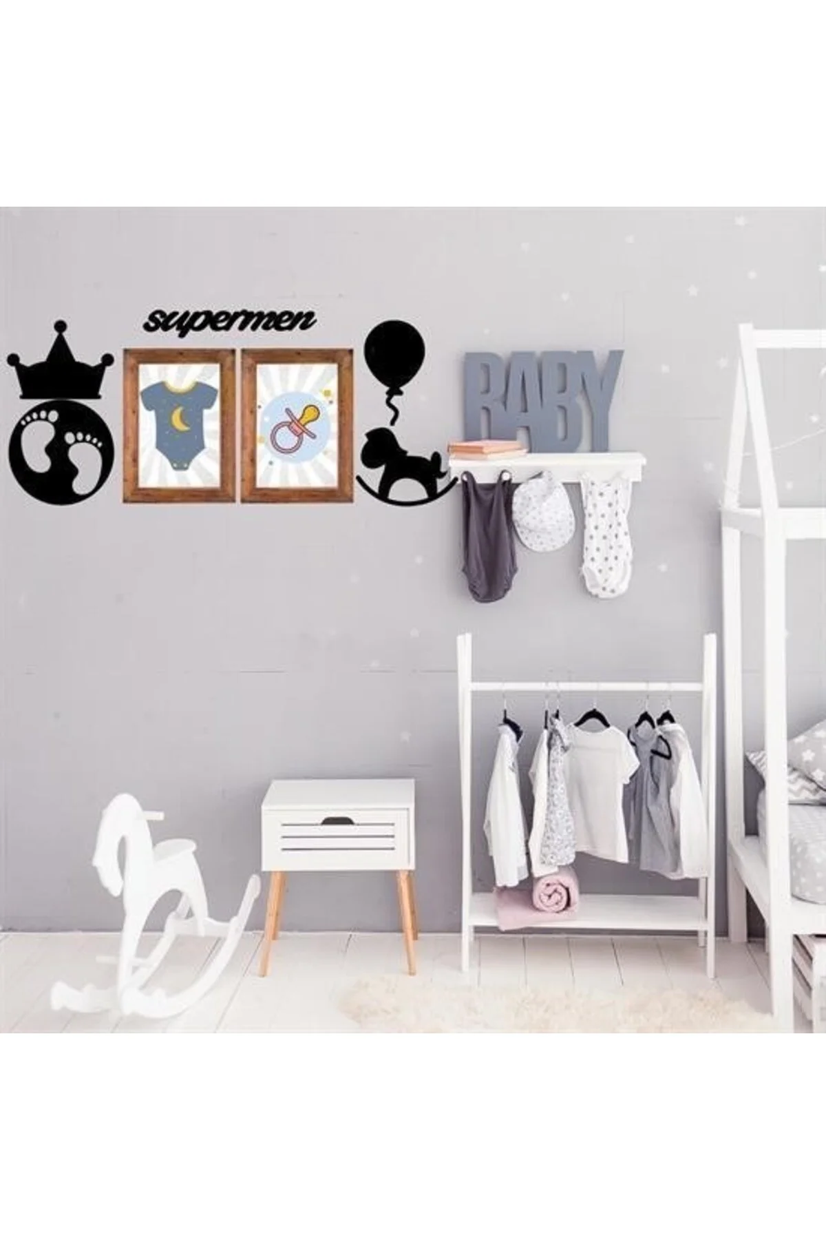 BUFFER® DECO103 Supermen Dekoratif Duvar Süsü Tablo Aksesuar Ahşa