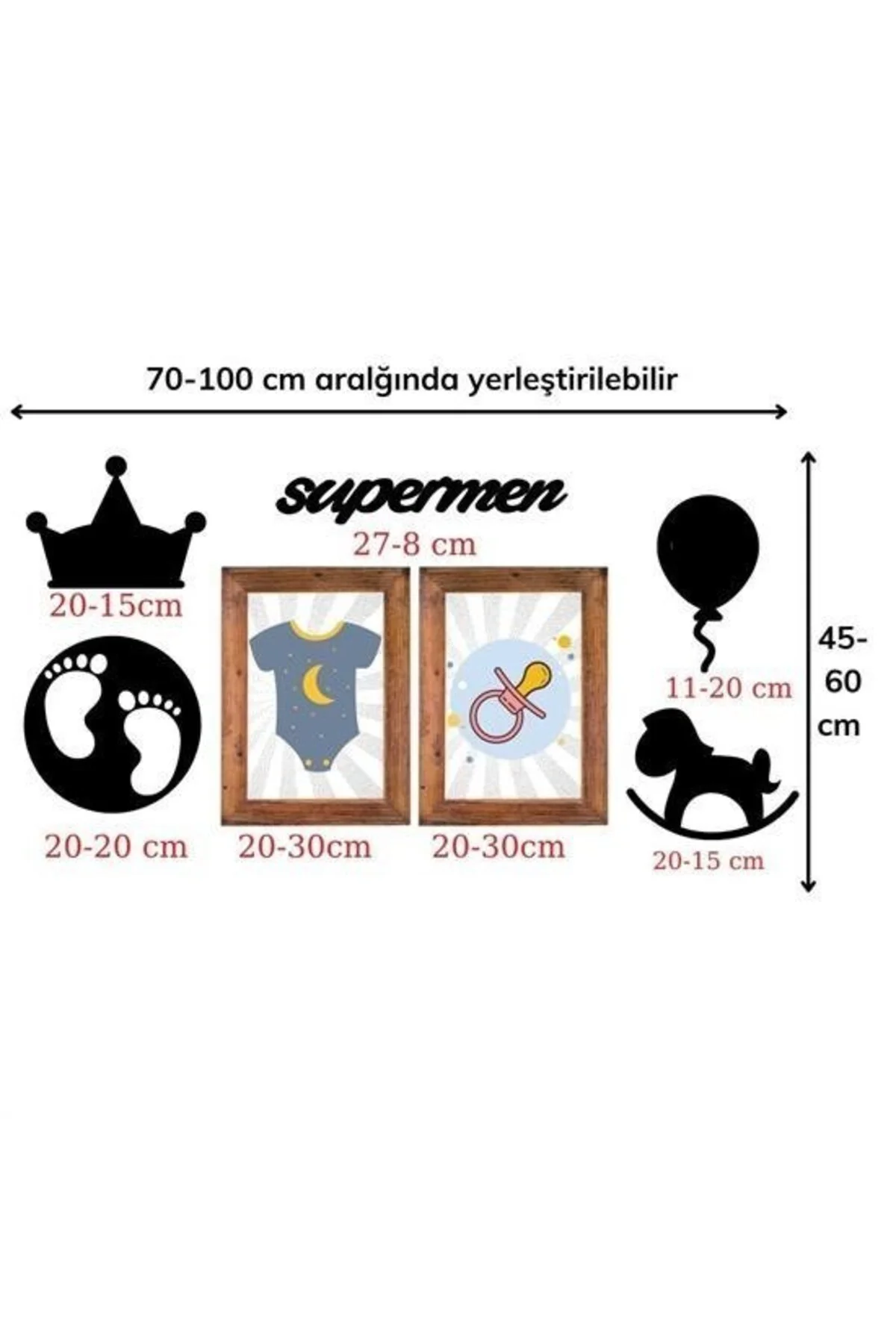BUFFER® DECO103 Supermen Dekoratif Duvar Süsü Tablo Aksesuar Ahşa