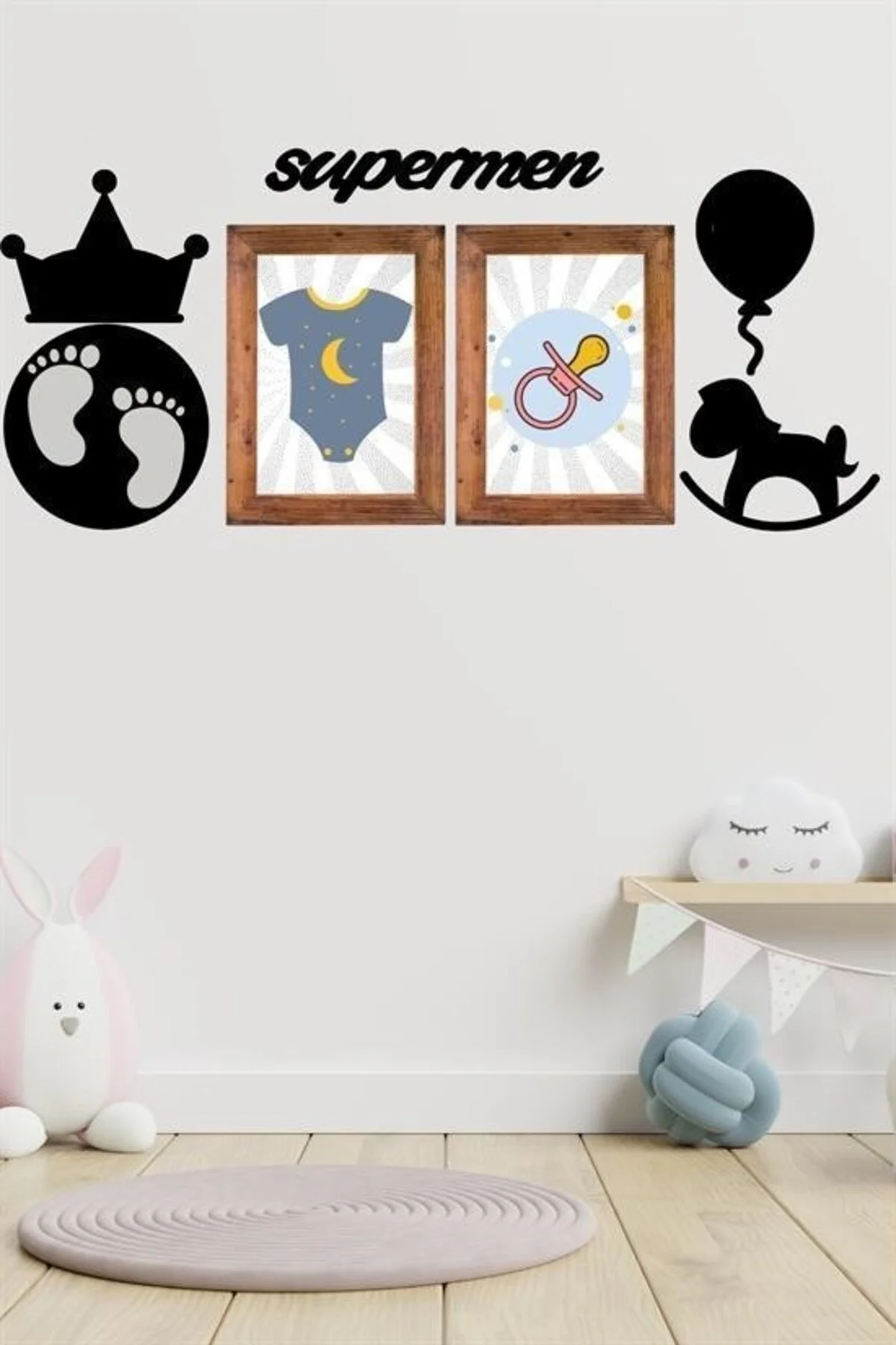 BUFFER® DECO103 Supermen Dekoratif Duvar Süsü Tablo Aksesuar Ahşa