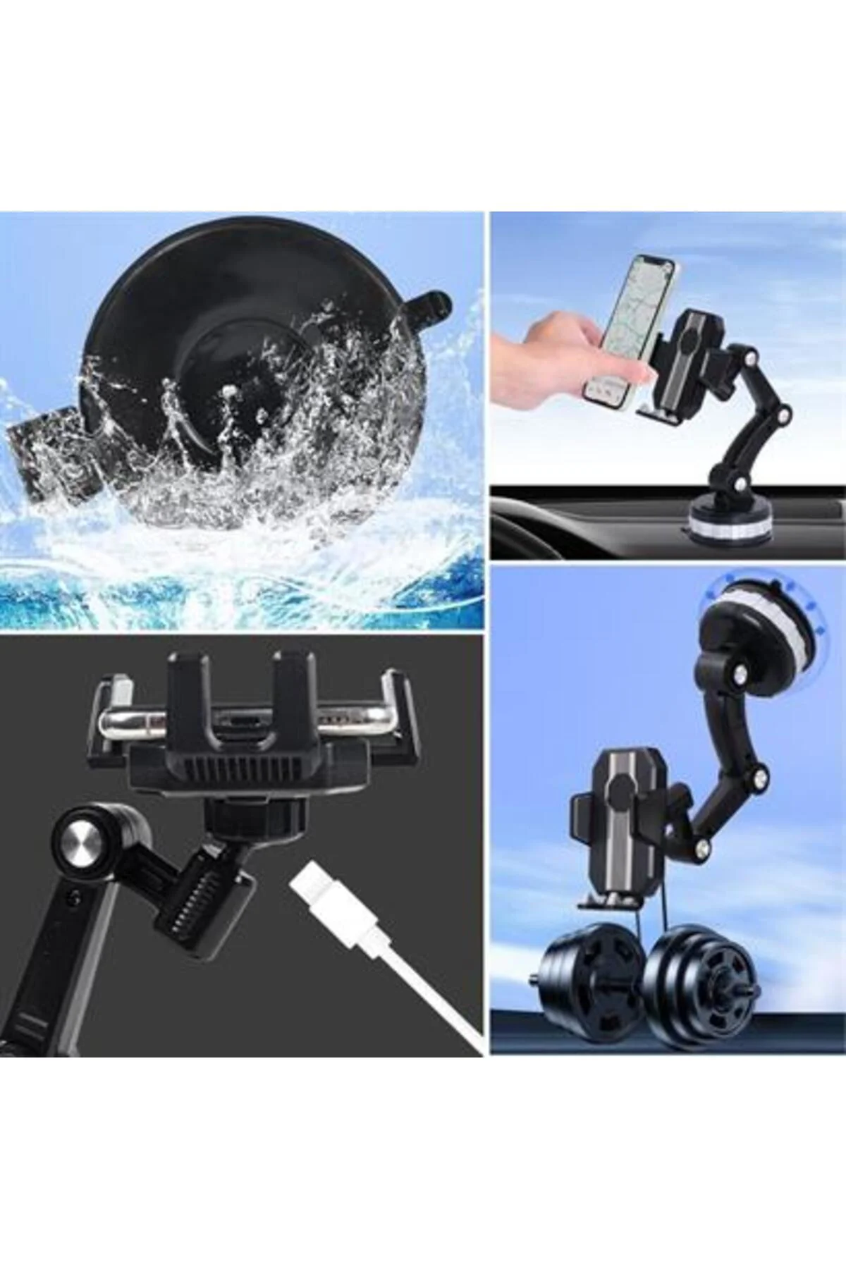BUFFER® Jel Vantuzlu Cama Takılabilen Güçlü 360 Derece Dönebilen 