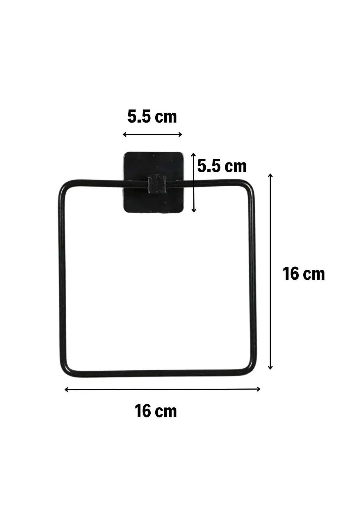 BUFFER® Kendiliğinden Yapışkanlı Siyah Paslanmaz Metal Kare Havlu