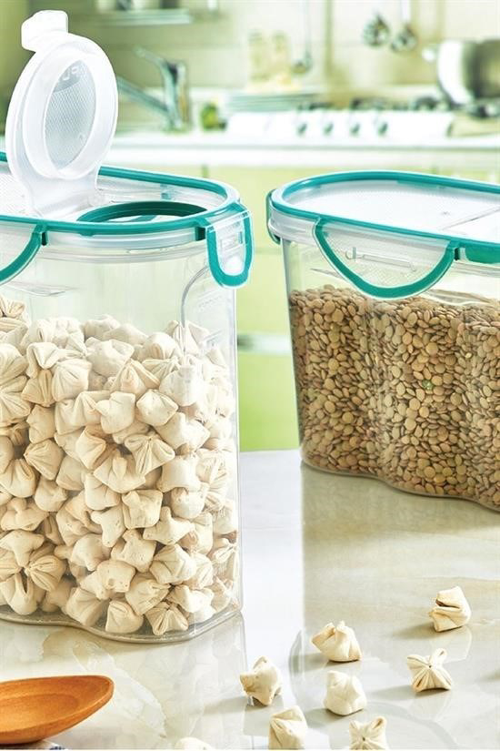 BUFFER® Kilitli Kapaklı Contalı Hava,Su Sıvı Geçirmez 1,2 Litre E