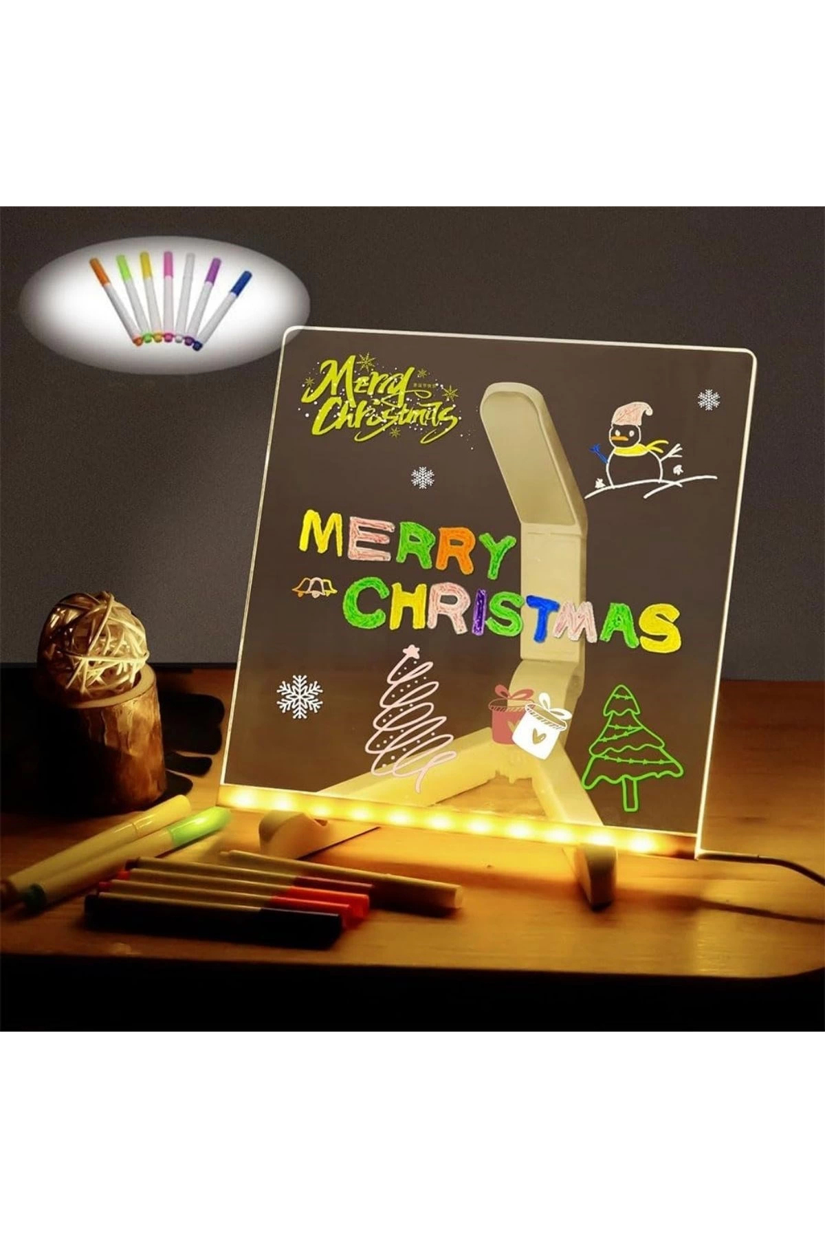 Joyplus Buffer® Led İşıklı Kendiliğinden Renkli Fosforlu Kalemli Kare Yaz