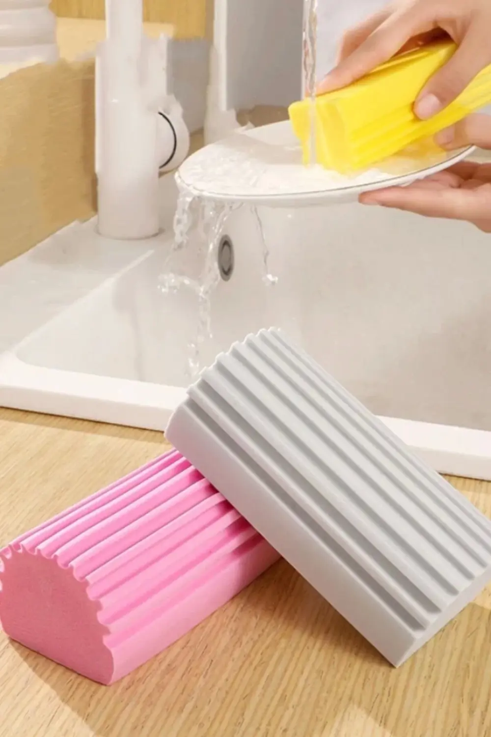 BUFFER® Nemli Silgi Süngeri Banyo,Mutfak ve Araba İçin Temizlik S