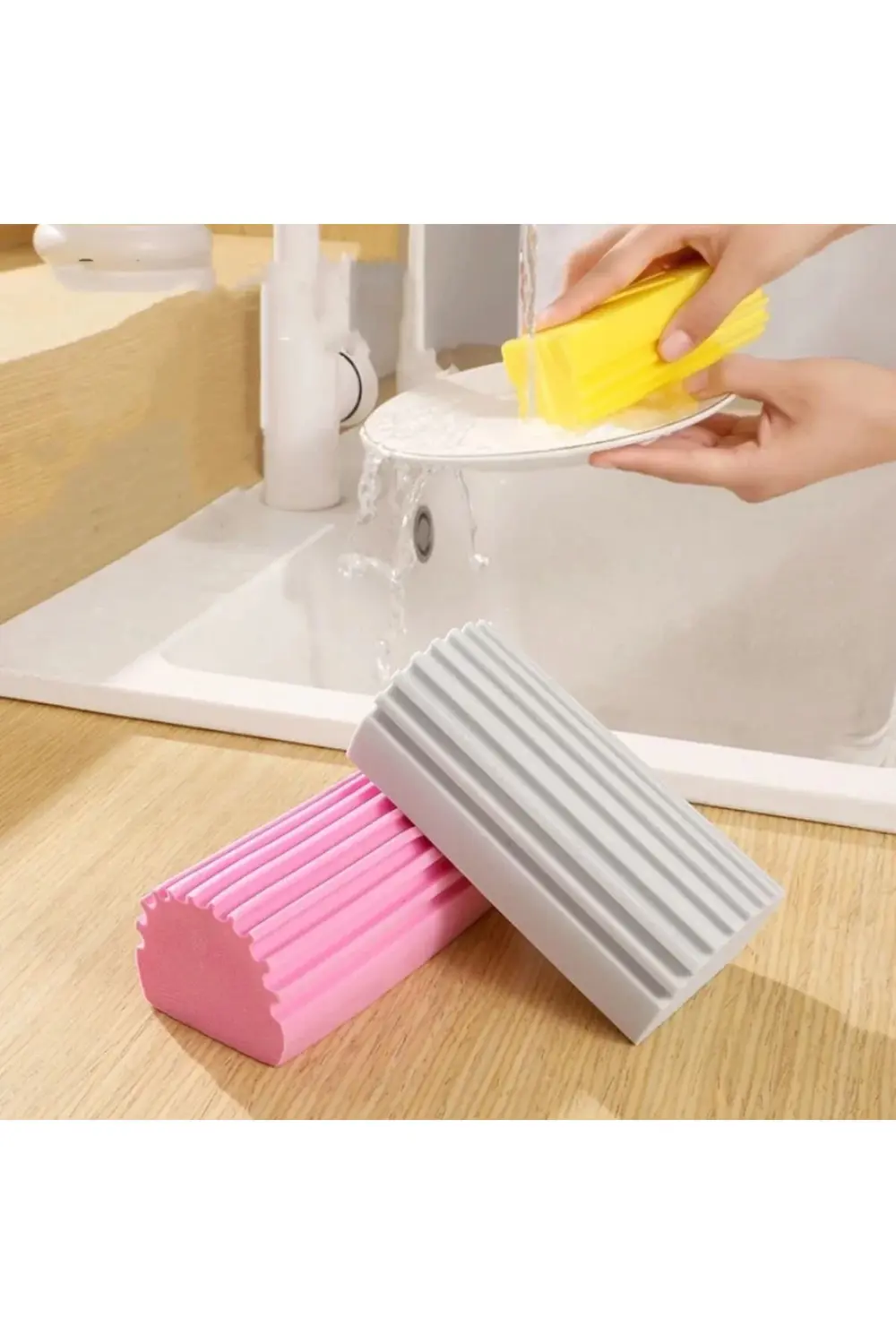 BUFFER® Nemli Silgi Süngeri Banyo,Mutfak ve Araba İçin Temizlik S