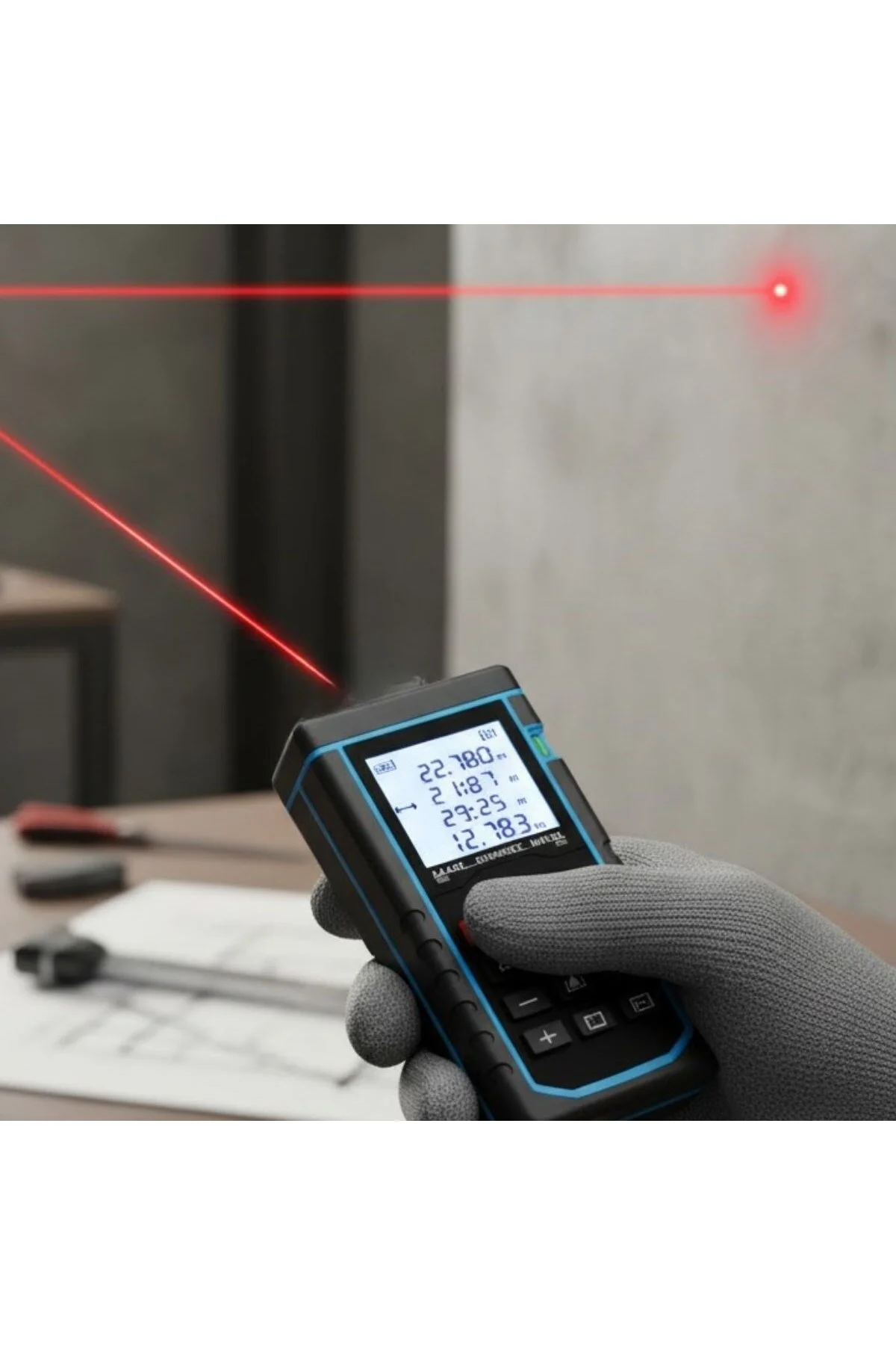 BUFFER® Profesyonel 40 Metre Dijital Lazer Metre Ölçüm Cihazı-LCD