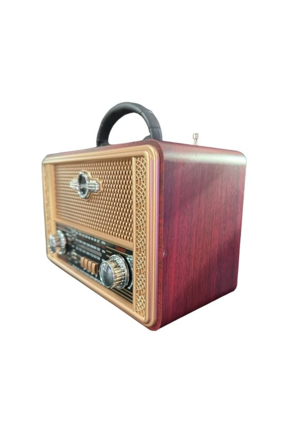 BUFFER® Retro, Nostaljik, Ahşap Tasarım Bluetooth Hoparlörlü, Şar