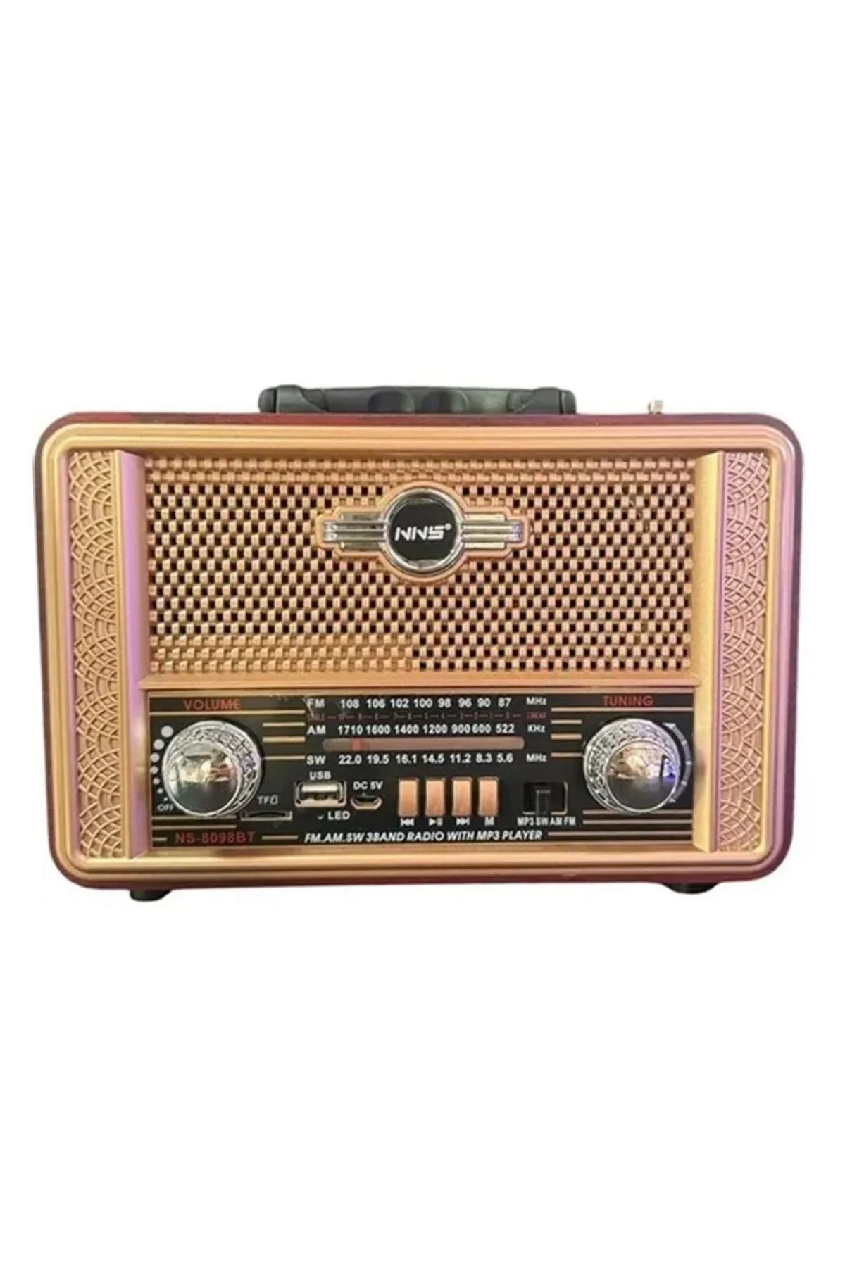 BUFFER® Retro, Nostaljik, Ahşap Tasarım Bluetooth Hoparlörlü, Şar