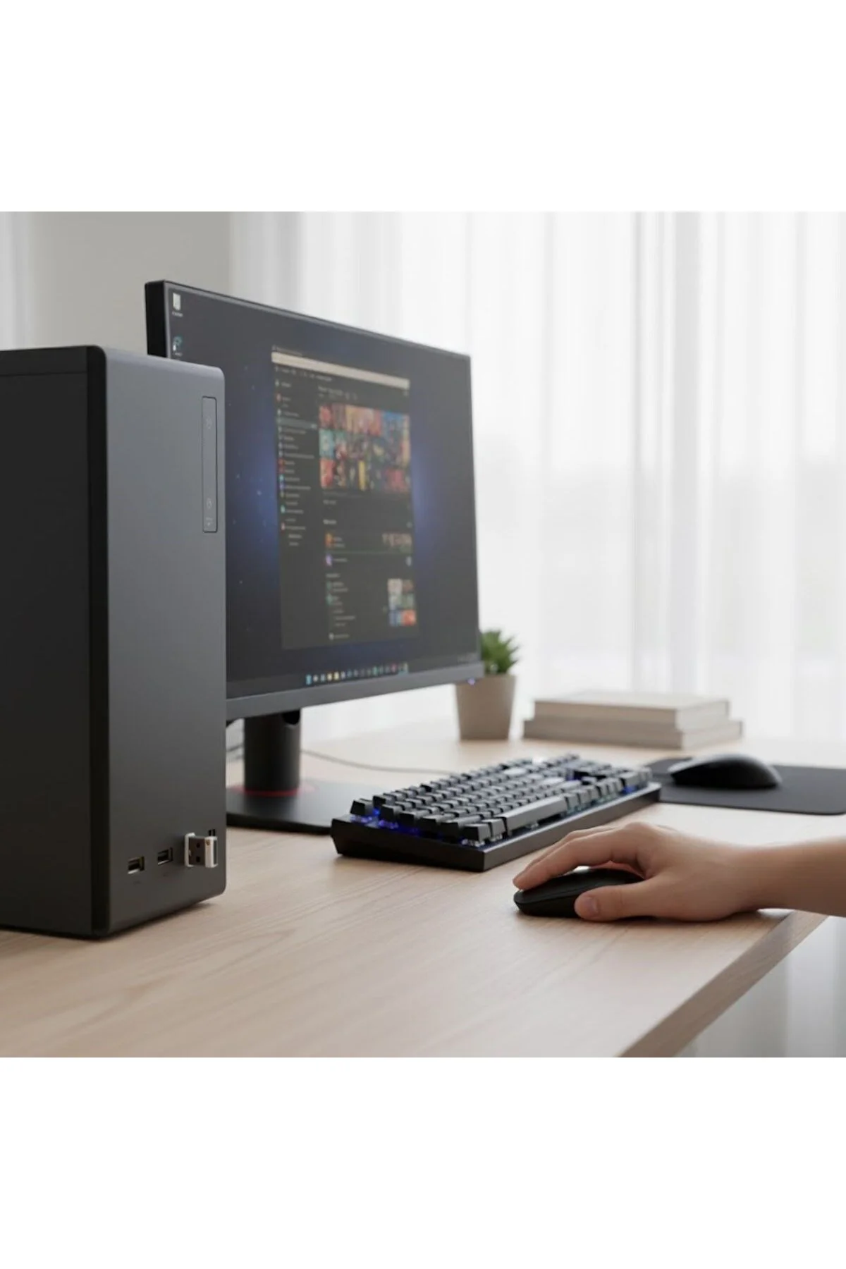 BUFFER® Siyah Renkli Ergonomik Sessiz Kablosuz Mouse – USB Alıcıl