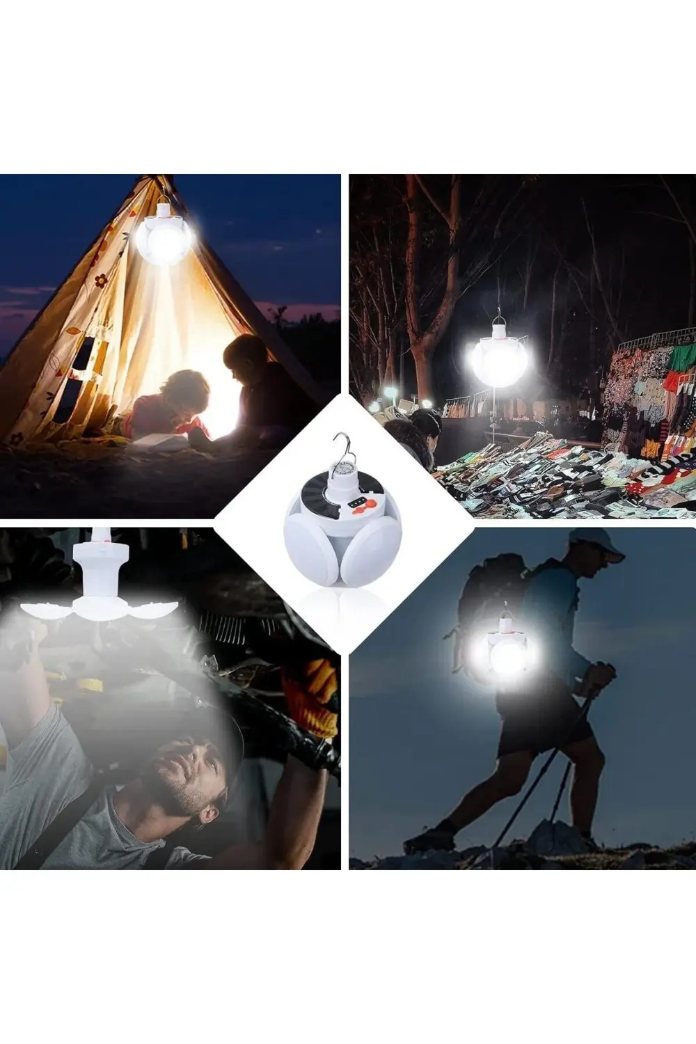 BUFFER® Solar Panelli Şarjlı 5'li Katlanabilir Acil Durum Kamp La BUFFER® Solar Panelli Şarjlı 5'li Katlanabilir Acil Durum Kamp La