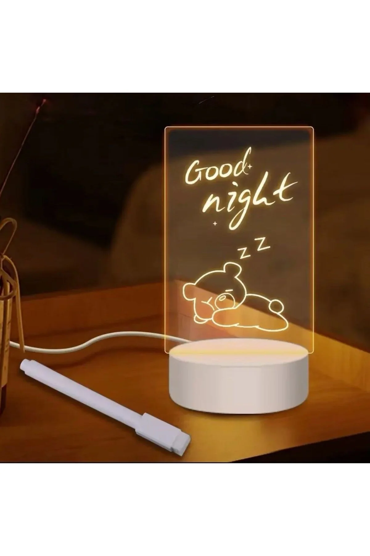BUFFER® USB Kablolu Işıklı Kendiliğinden Beyaz Kalemli-Silgili Kr