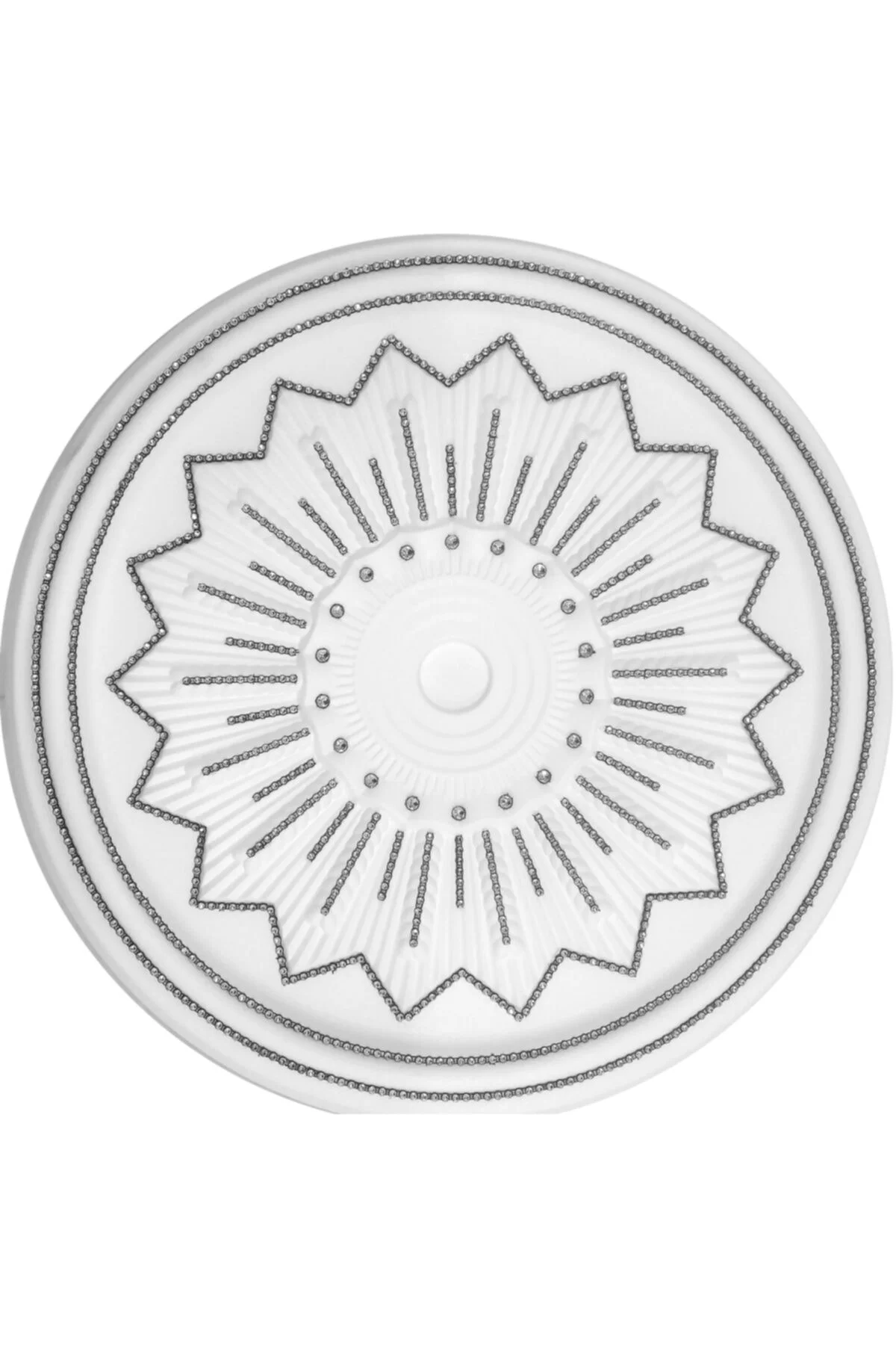 Buğday Desenli Stropiyer Siyah Taşlı Tavan Lamba Göbeği - 50 Cm