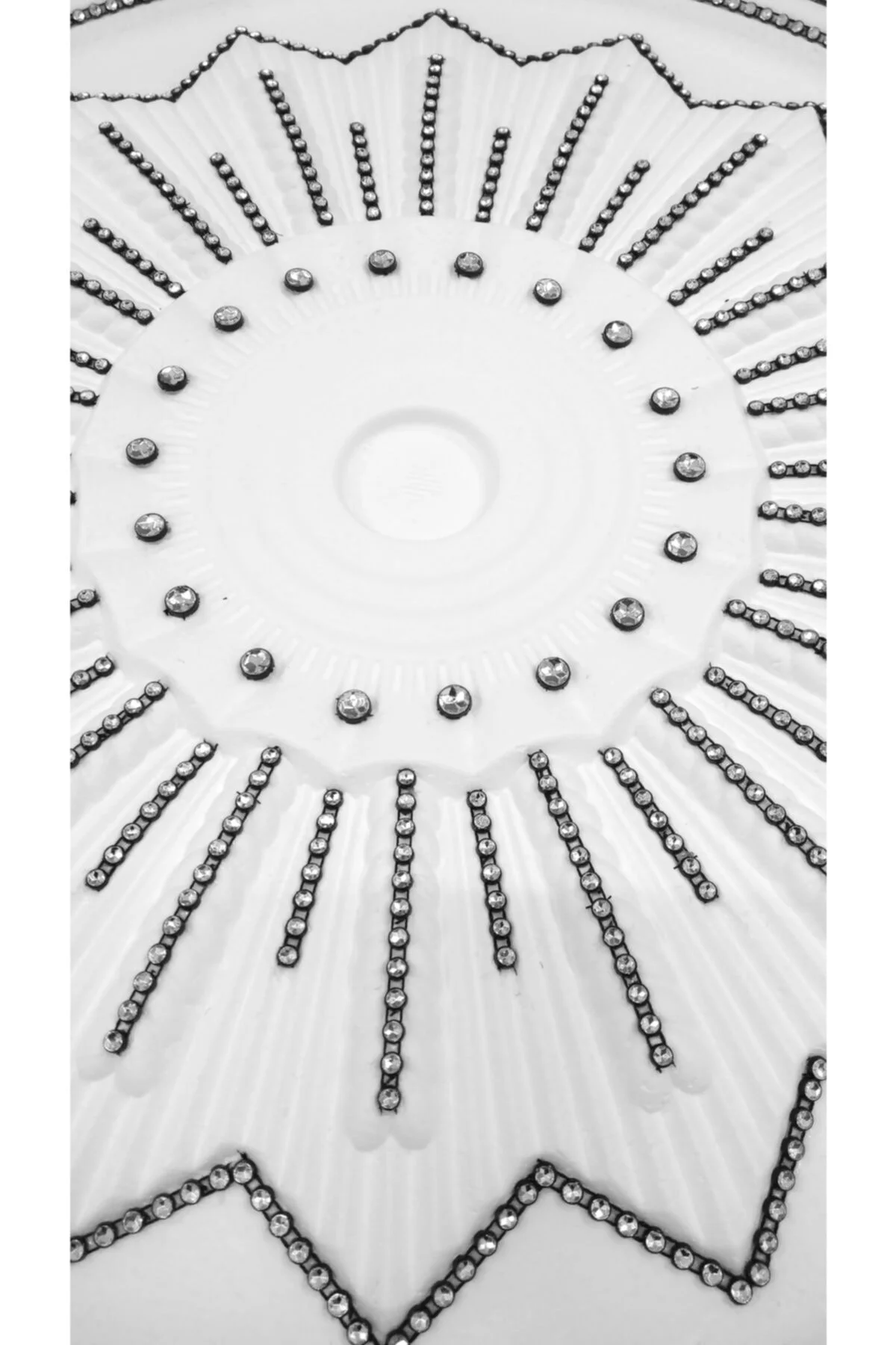 Buğday Desenli Stropiyer Siyah Taşlı Tavan Lamba Göbeği - 50 Cm