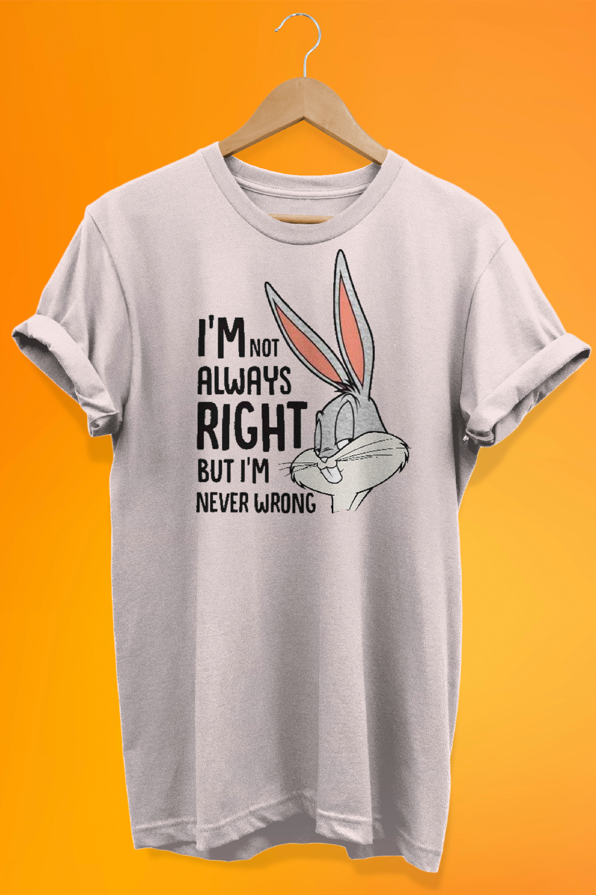 Remonz Bugs Bunny %100 Pamuk Baskılı Oversize T-Shirt