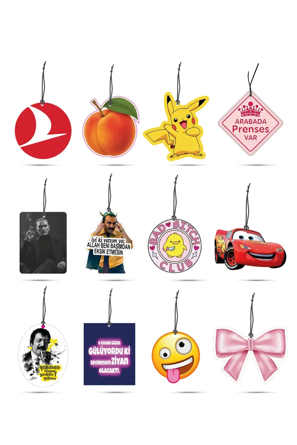 Bugünkü Modum 12 Adet | Gülümseten Premium Figürlü Torpido Süsü v