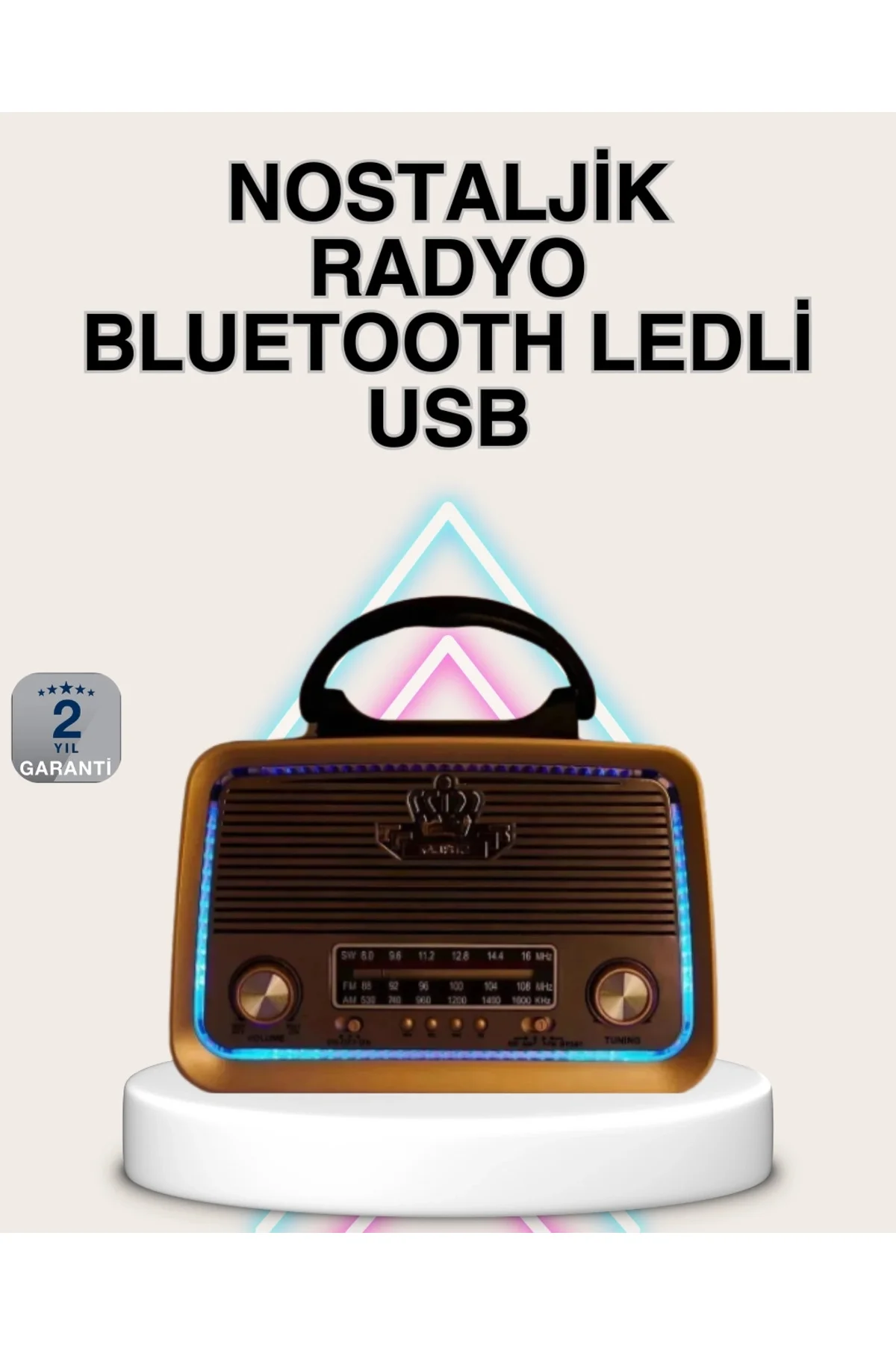 Buğz Ahşap Nostaljik Radyo Bluetooth Usb Sd Kart Destekli