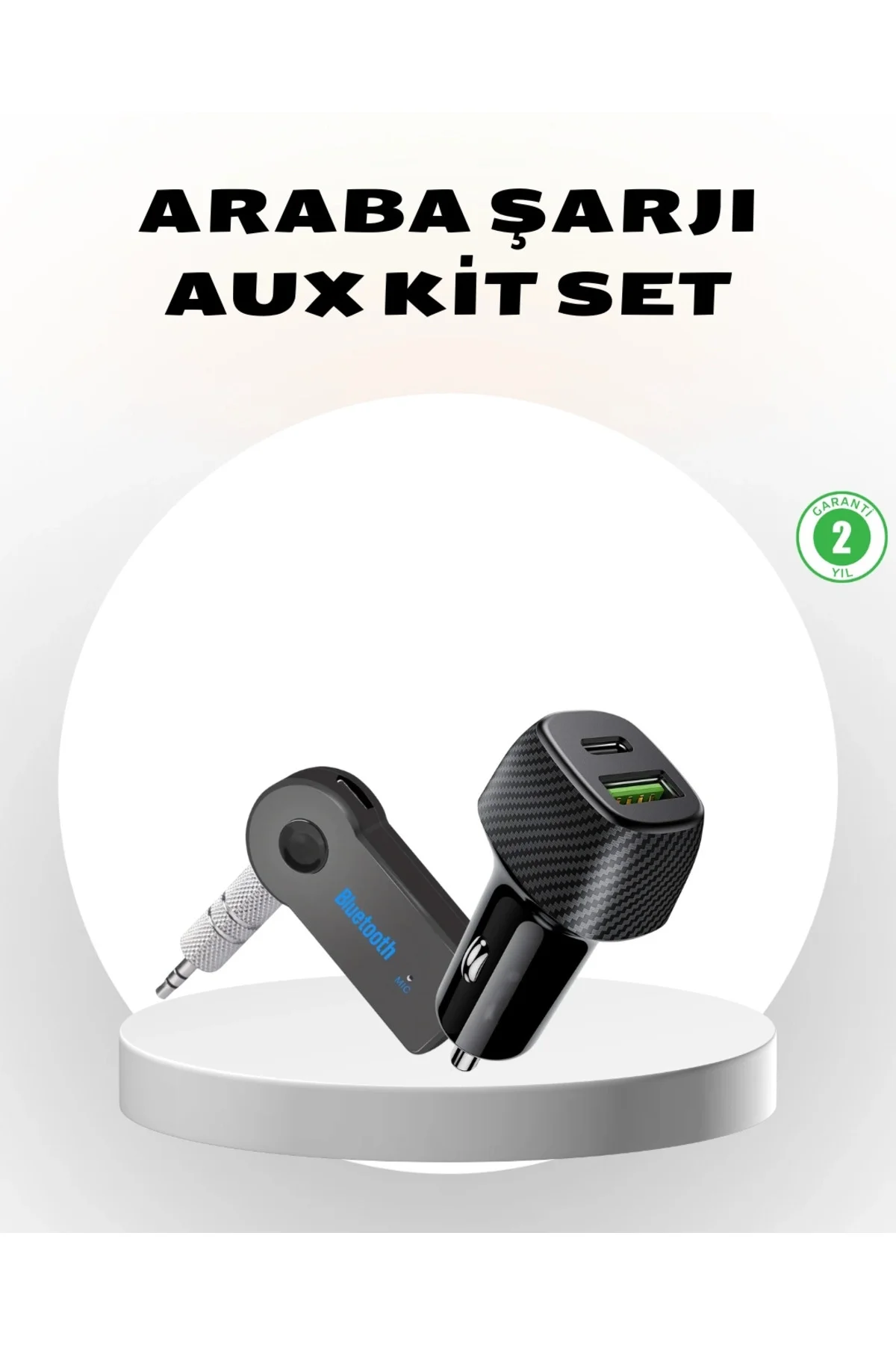 Buğz Bluetooth Aux Çevirici Ve Pd Destekli Araç Şarj Cihazı 2’Li Set
