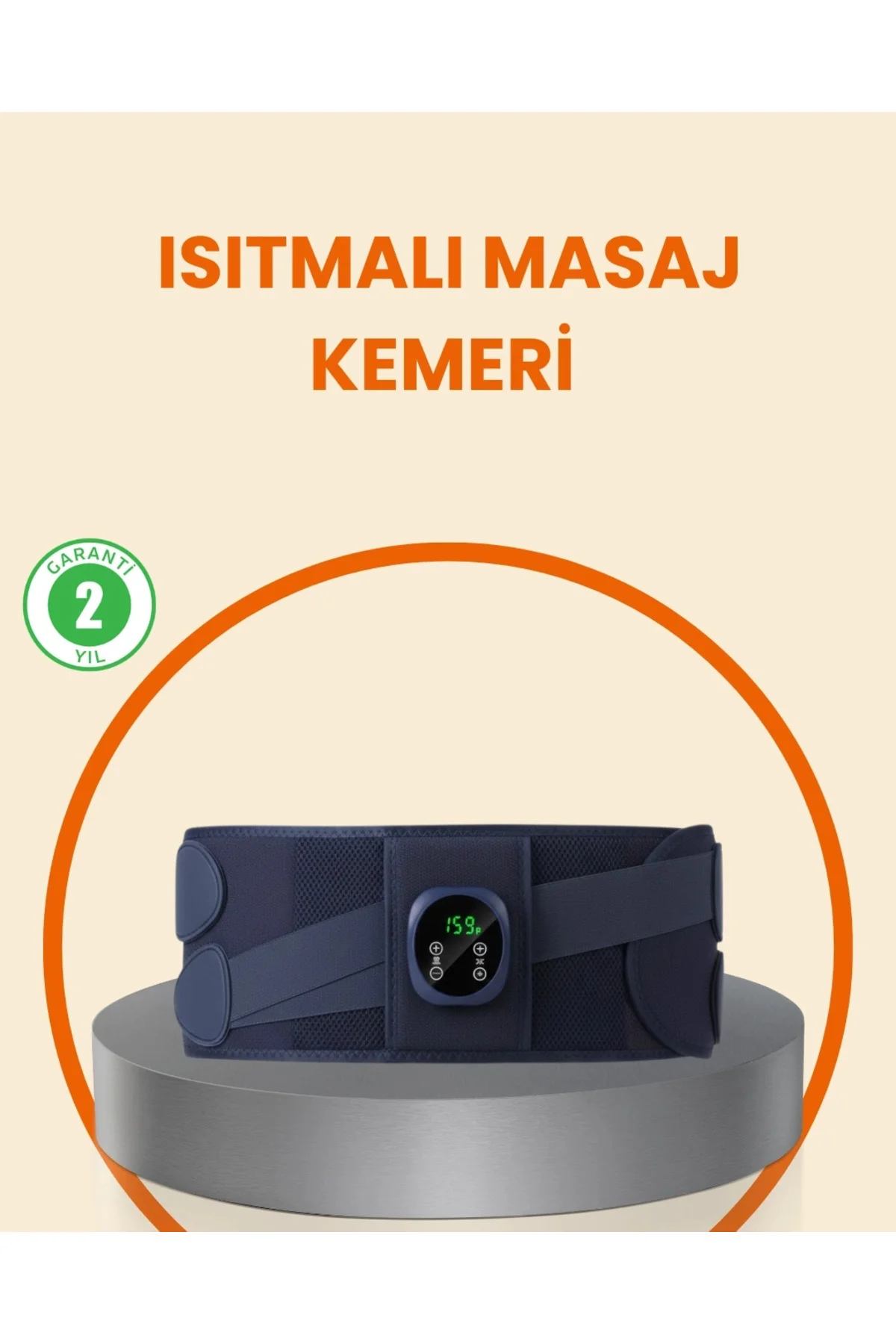 Buğz Isıtmalı Masaj Kemeri Dijital Ekranlı Bel Çevresi 100 Cm Altı Uyumlu