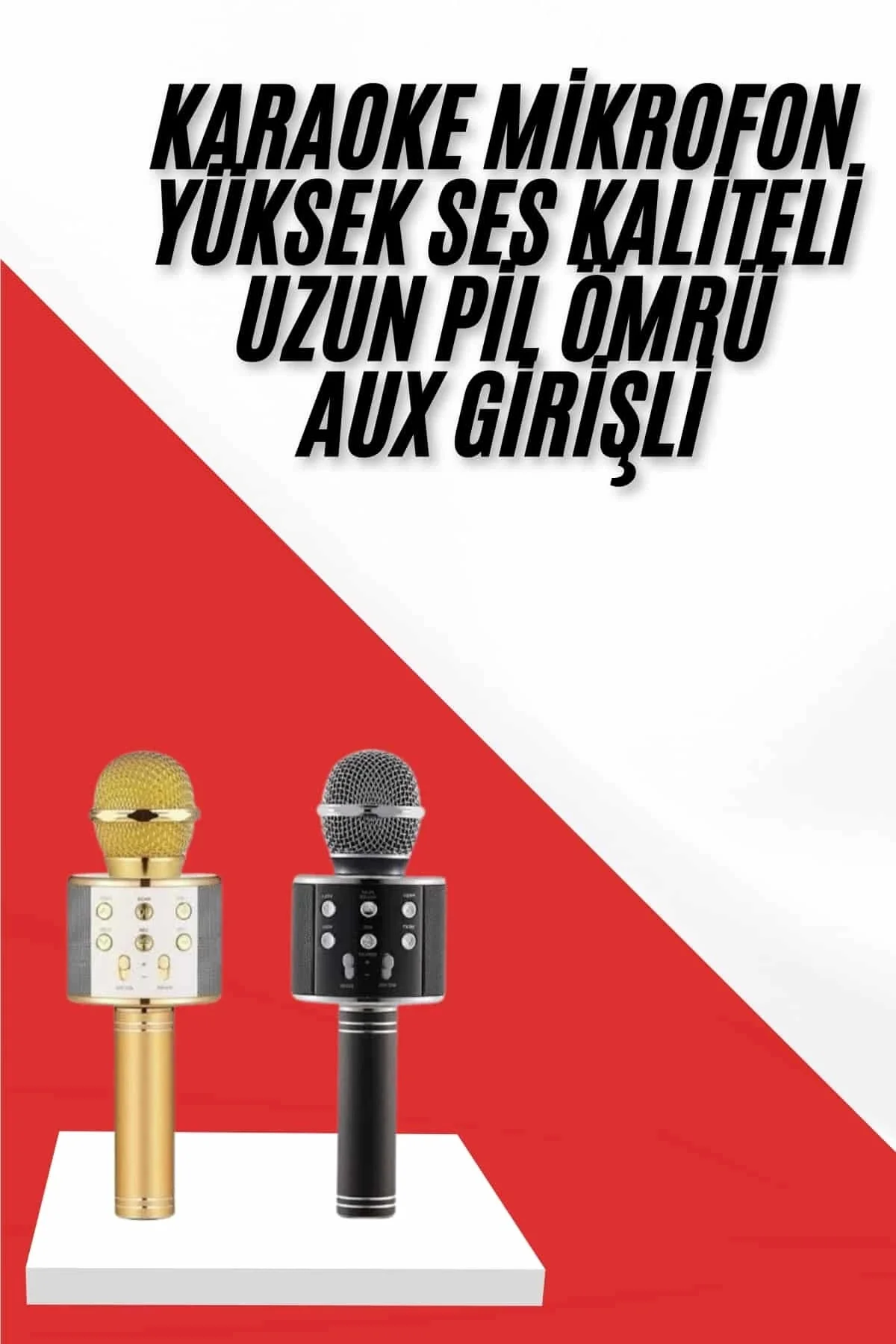 Buğz Karaoke Mikrofon Dahili Hoparlörlü Sd-Usb-Aux Girişli Blueto