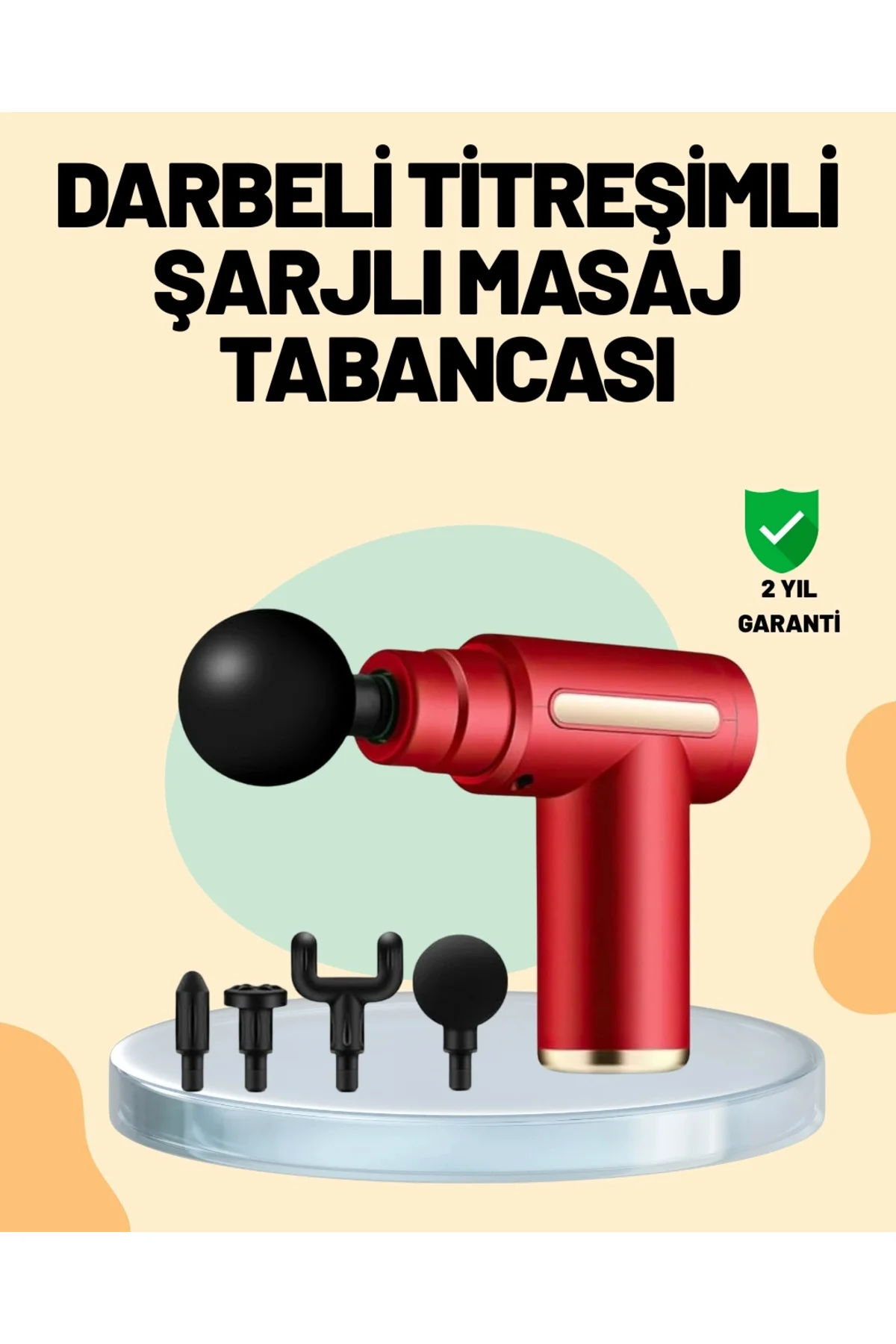Buğz Kas Gevşetici Masaj Tabancası 4 Başlık Ve Ayarlanabilir Hız