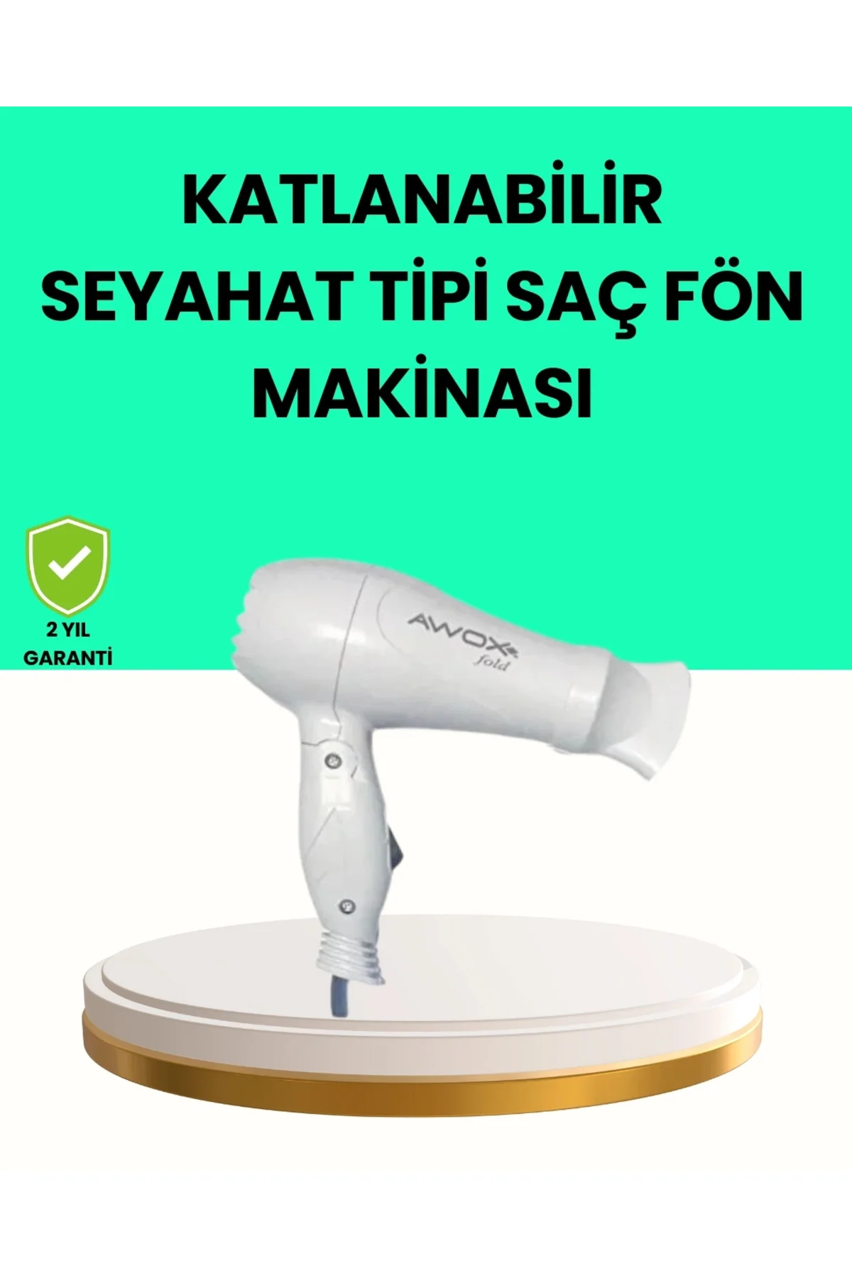 Buğz Katlanabilir Seyahat Tipi Saç Kurutma Makinesi Çift Kademeli