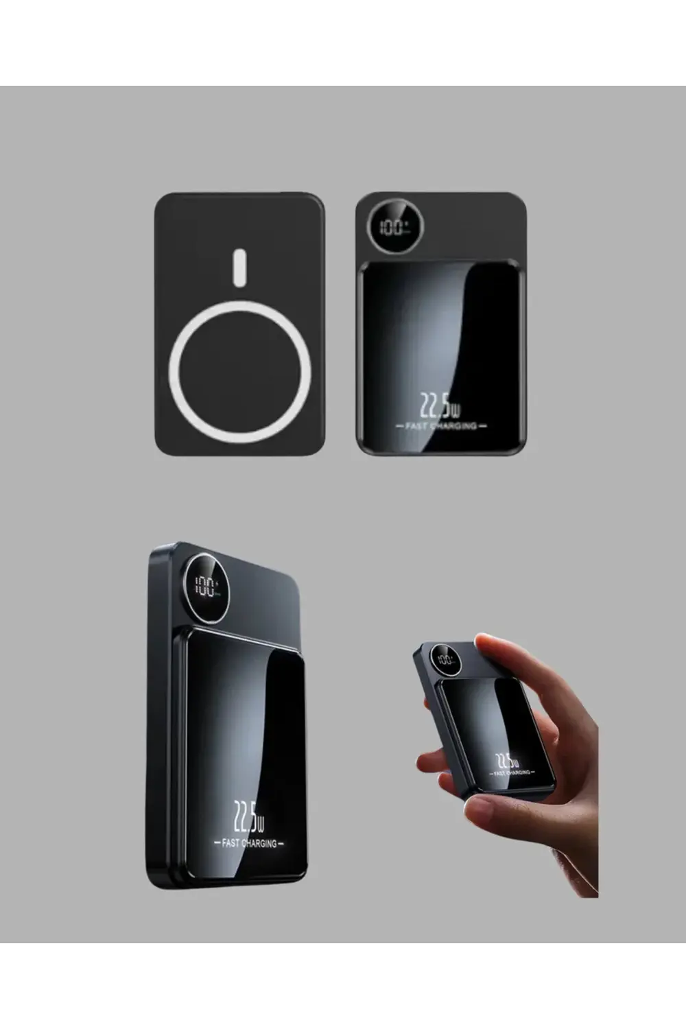 BUĞZ Manyetik Powerbank 15W Wireless Hızlı Şarj LED Ekranlı