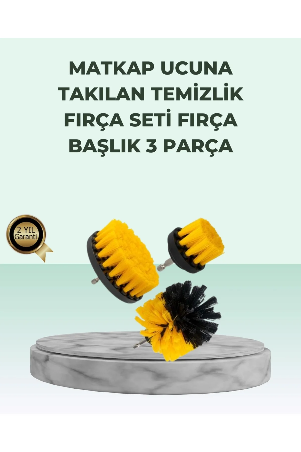 Buğz Matkap Uyumlu Temizlik Fırçası Seti 3’Lü Çok Amaçlı