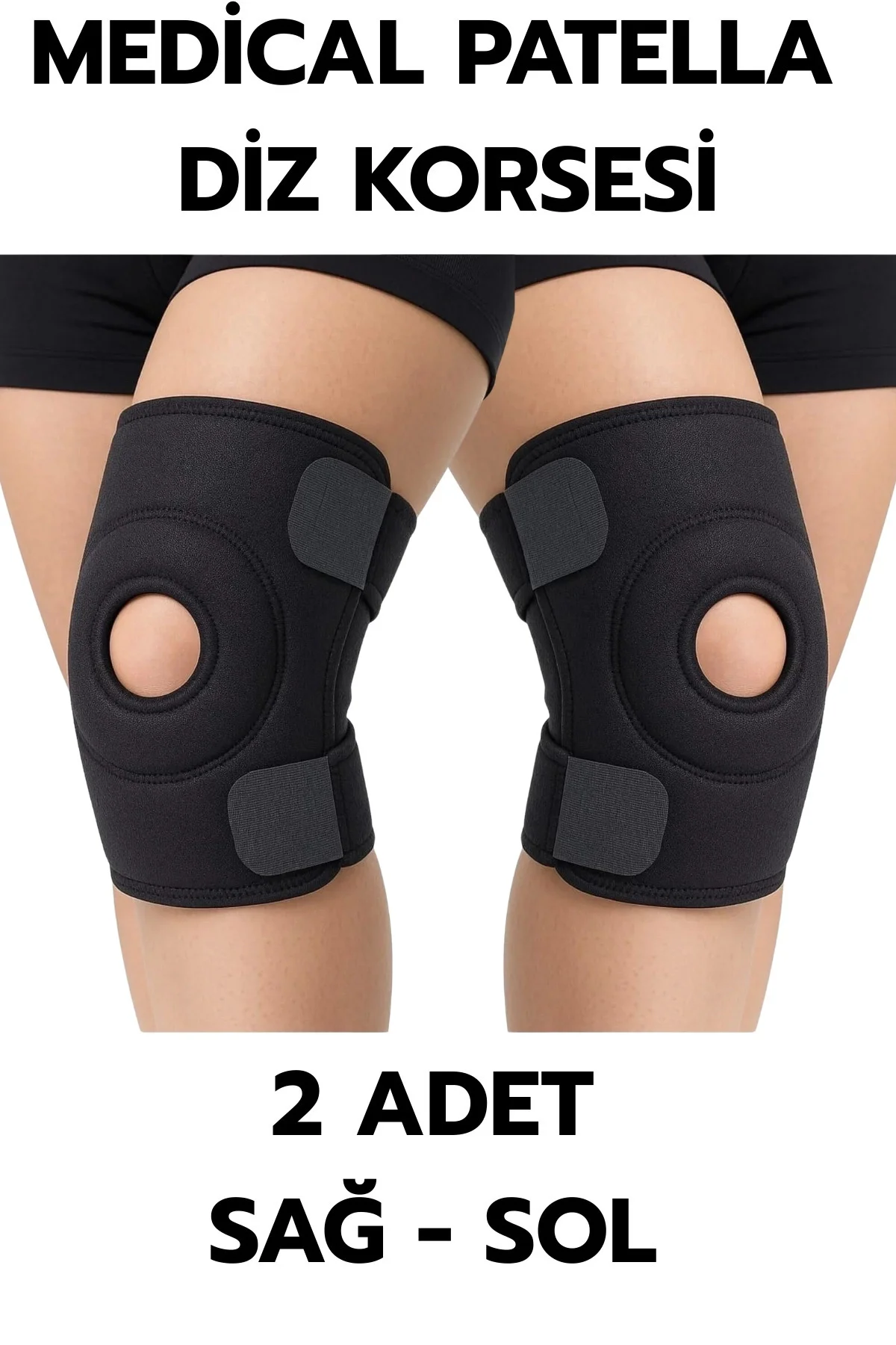 Buğz Medical Patella Destekli Diz Korsesi İkili Sağ Sol Çapraz Ba